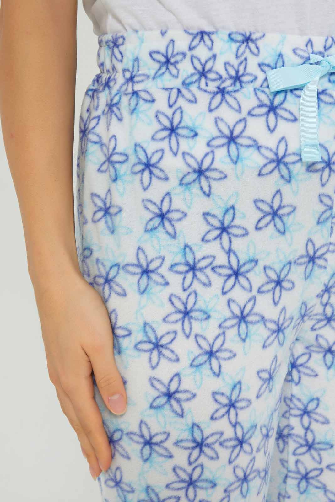 Redtag-Women-White-Aop-Fleece-Pyjama-Bottom-Category:Pyjama-Bottoms,-Colour:White,-Deals:New-In,-Dept:Ladieswear,-Filter:Women's-Clothing,-New-In-Women-APL,-Non-Sale,-Section:Women,-TBL,-W22B,-Women-Pyjama-Bottoms--