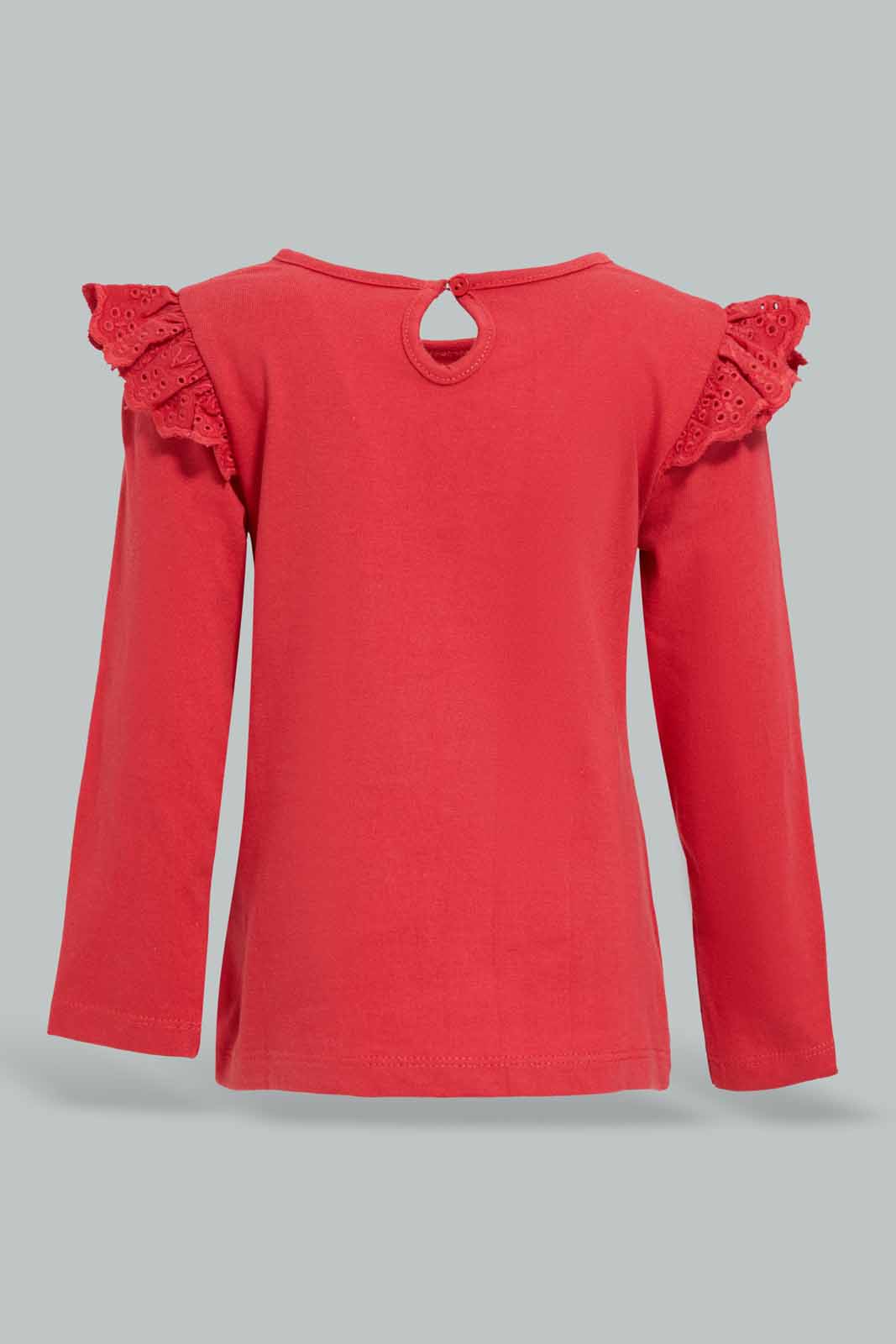 Redtag-Girls-Red-Rabbit-Artwork-T-Shirt-Category:T-Shirts,-Colour:Red,-Deals:New-In,-Filter:Infant-Girls-(3-to-24-Mths),-ING-T-Shirts,-New-In-ING-APL,-Non-Sale,-Section:Girls-(0-to-14Yrs),-W22B-Infant-Girls-3 to 24 Months