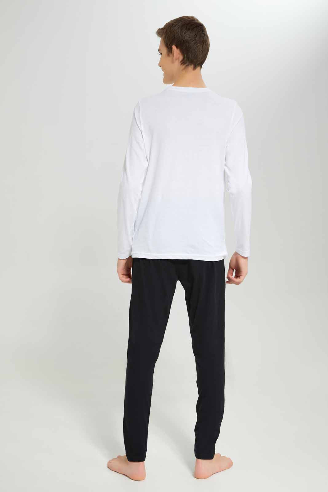 Redtag-Boys-White-Born-To-Game-Nightsuit-BSR-Pyjama-Sets,-Category:Pyjama-Sets,-Colour:White,-Deals:New-In,-Filter:Senior-Boys-(8-to-14-Yrs),-NDAY,-New-In-BSR-APL,-Non-Sale,-Section:Boys-(0-to-14Yrs),-W22B-Senior-Boys-9 to 14 Years