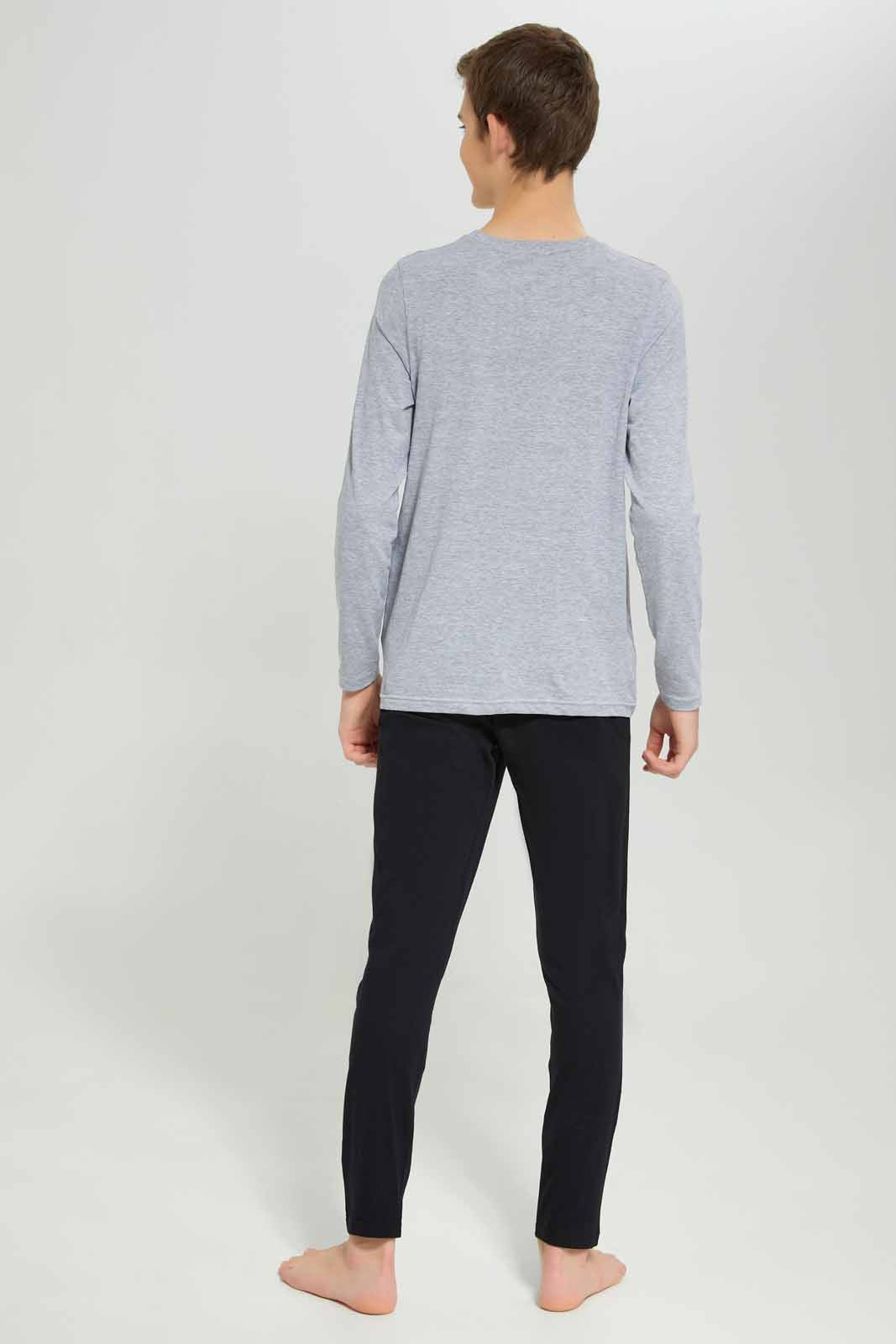 Redtag-Boys-Grey-Mel-Who-Rules-The-Hill-Nightsuit-BSR-Pyjama-Sets,-Category:Pyjama-Sets,-Colour:Grey,-Deals:New-In,-Filter:Senior-Boys-(8-to-14-Yrs),-New-In-BSR-APL,-Non-Sale,-Section:Boys-(0-to-14Yrs),-W22B-Senior-Boys-9 to 14 Years