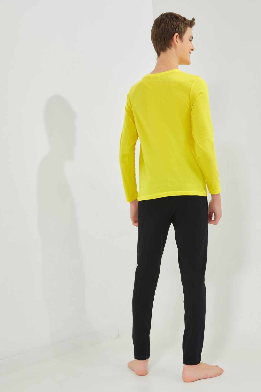 Redtag-Boys-Yellow-I-M-A-Dreamer-Nightsuit-BSR-Pyjama-Sets,-Category:Pyjama-Sets,-Colour:Yellow,-Deals:New-In,-Filter:Senior-Boys-(8-to-14-Yrs),-New-In-BSR-APL,-Non-Sale,-Section:Boys-(0-to-14Yrs),-W22B-Senior-Boys-9 to 14 Years