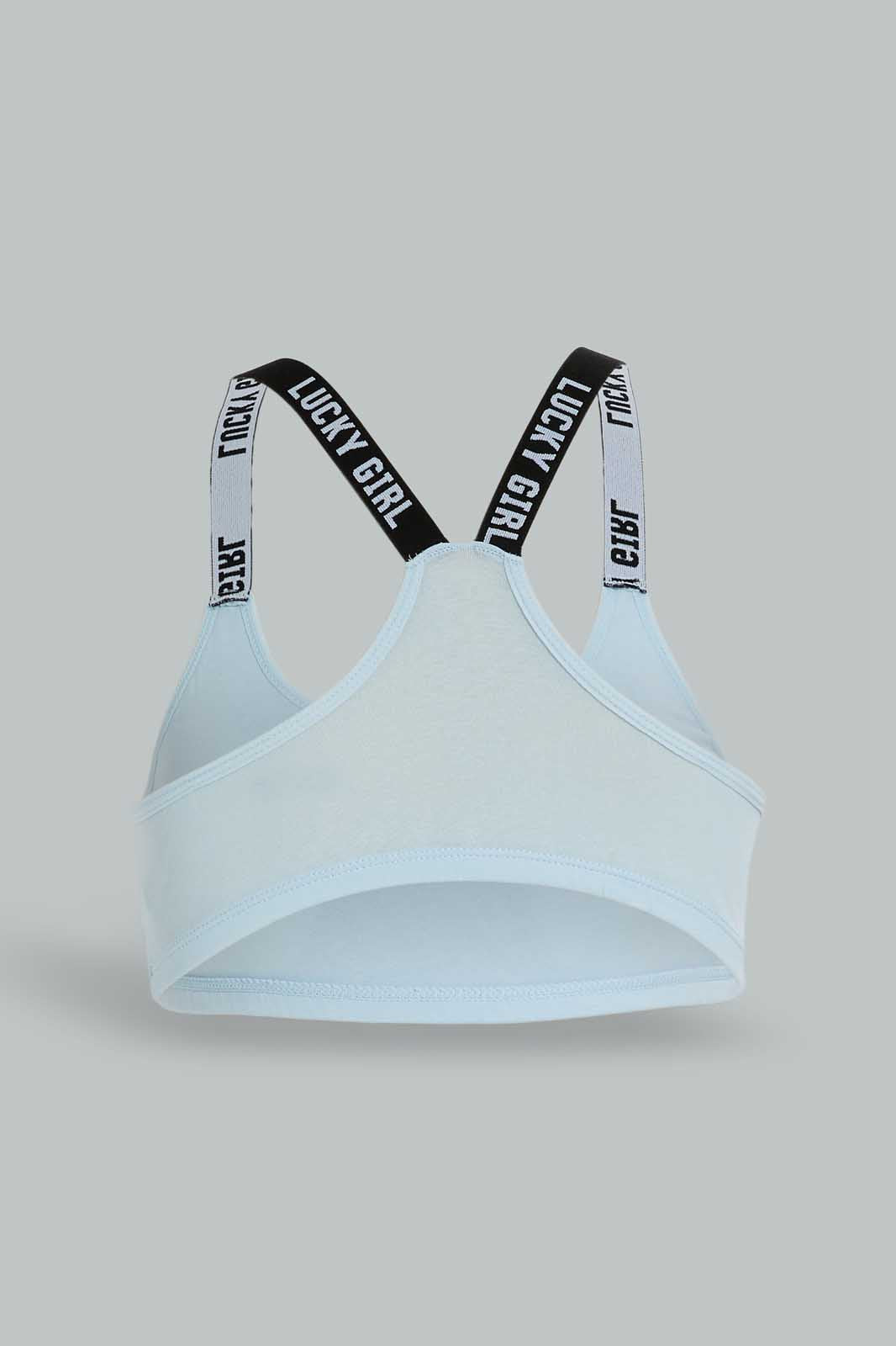 Senior Girls Blue And Grey Padded Bra (2 Piece)