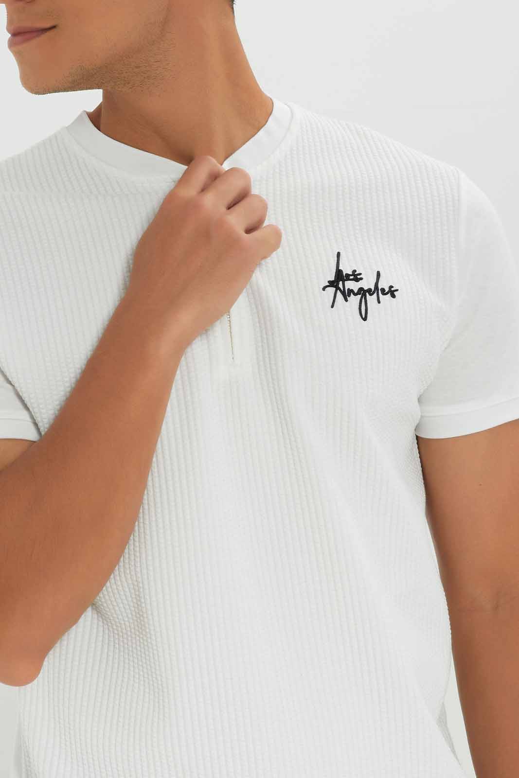Redtag-Men-White-Zip-Placket-T-Shirt-Category:T-Shirts,-Colour:White,-Deals:New-In,-Dept:Menswear,-Filter:Men's-Clothing,-Men-T-Shirts,-New-In-Men-APL,-Non-Sale,-Section:Men,-W22B-Men's-