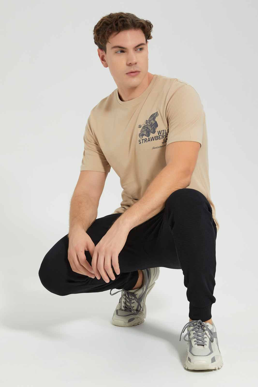 Redtag-Men-Beige-Graphic-Print-T-Shirt-@-Back-(blank),-Category:T-Shirts,-Colour:Beige,-Deals:New-In,-Filter:Men's-Clothing,-Men-T-Shirts,-New-In-Men-APL,-Non-Sale,-Section:Men,-W22B-Men's-