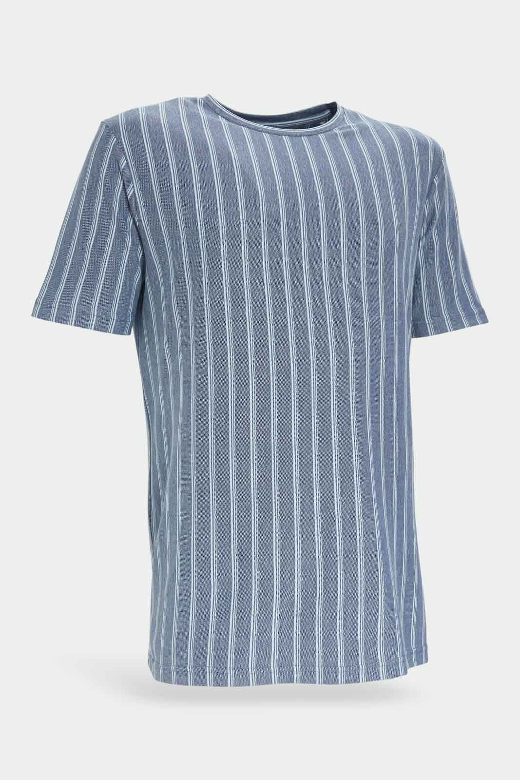 Redtag-Men-Blue-With-White-Stripe-T-Shirt-Category:T-Shirts,-Colour:Blue,-Deals:New-In,-Dept:Menswear,-Filter:Men's-Clothing,-Men-T-Shirts,-New-In-Men-APL,-Non-Sale,-Section:Men,-W22B-Men's-