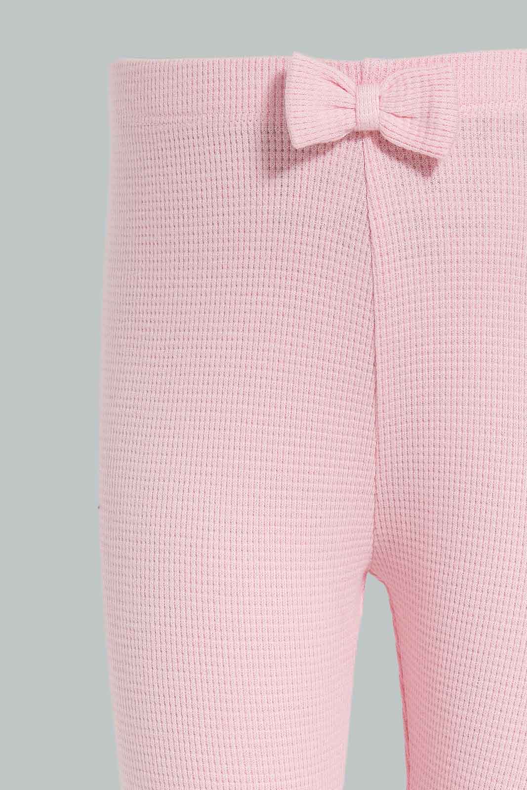 Redtag-Girls-Pink-Waffle-Lagging-Category:Leggings,-Colour:Apricot,-Deals:New-In,-Filter:Infant-Girls-(3-to-24-Mths),-ING-Leggings,-New-In-ING-APL,-Non-Sale,-Section:Girls-(0-to-14Yrs),-W22B-Infant-Girls-