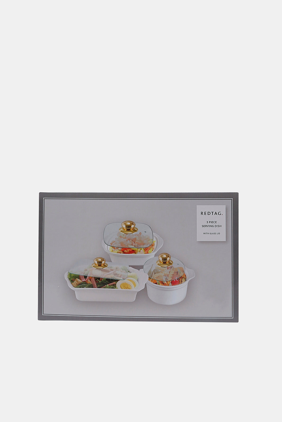 Redtag-White-Serving-Dish-With-Glass-Lid-(6-Piece)-Category:Bowls,-Colour:White,-Deals:New-In,-Dept:Home,-Filter:Home-Dining,-HMW-DIN-Serveware,-New-In-HMW-DIN,-Non-Sale,-Section:Homewares,-W22B-Home-Dining-