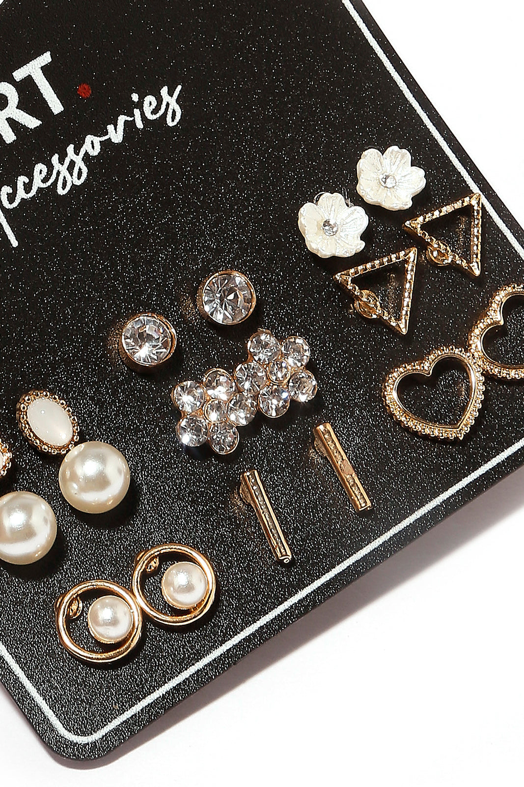 Redtag-Women-Gold-Studs-(9-Pairs)-Category:Jewellery,-Colour:Gold,-Dept:Ladieswear,-Filter:Women's-Accessories,-LEC-Jewellery,-New-In,-New-In-Women-ACC,-Non-Sale,-S23A,-Section:Women-Women-