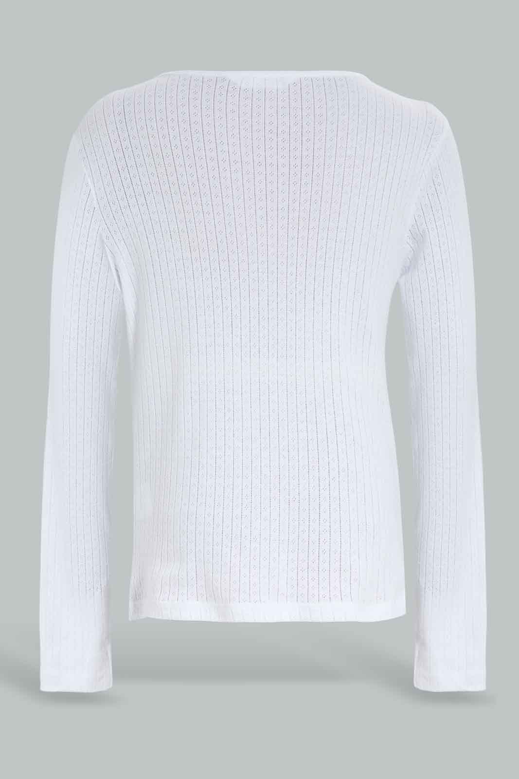 Redtag-Girls-White-Thermal-Top-365,-Category:Thermals,-Colour:White,-Deals:New-In,-Dept:Girls,-Filter:Senior-Girls-(8-to-14-Yrs),-GSR-Thermals,-New-In-GSR-APL,-Non-Sale,-Section:Girls-(0-to-14Yrs)-Senior-Girls-9 to 14 Years