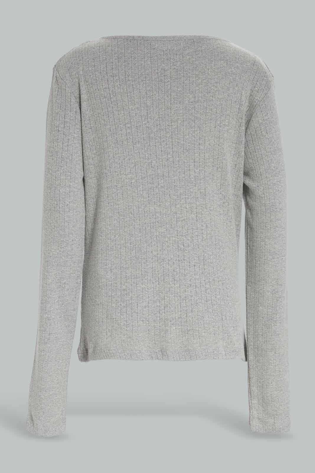 Redtag-Girls-Mid-Grey-Lt-Pink-Thermal-Top-365,-Category:Thermals,-Colour:Grey,-Deals:New-In,-Filter:Senior-Girls-(8-to-14-Yrs),-GSR-Thermals,-New-In-GSR-APL,-Non-Sale,-Section:Girls-(0-to-14Yrs)-Senior-Girls-9 to 14 Years
