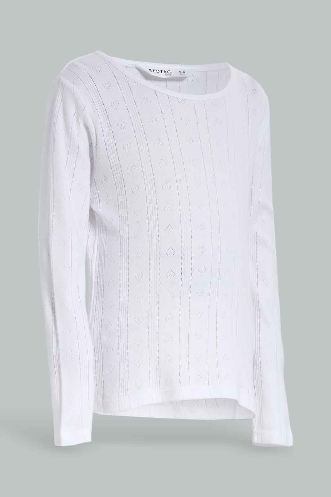 Redtag-Girls-White-Thermal-Set-365,-Category:Thermals,-Colour:White,-Deals:New-In,-Dept:Girls,-Filter:Girls-(2-to-8-Yrs),-GIR-Thermals,-New-In-GIR-APL,-Non-Sale,-Section:Girls-(0-to-14Yrs)-Girls-2 to 8 Years