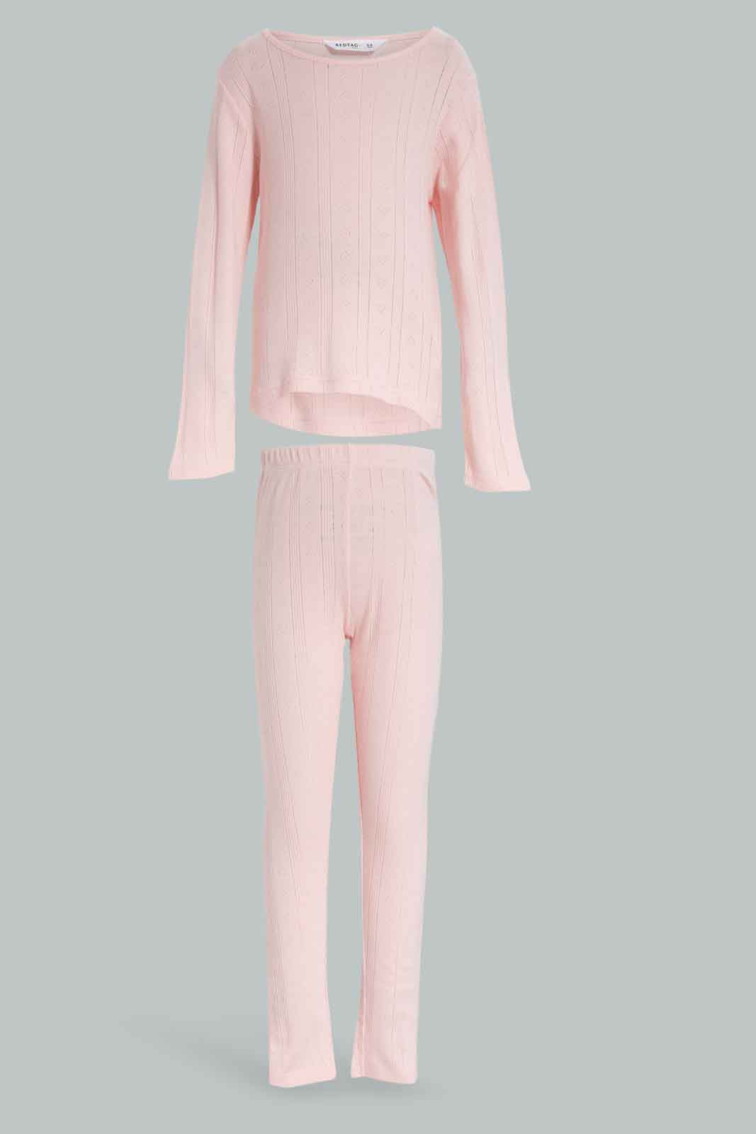 Redtag-Girls-Lt.Pink-Thermal-Set-365,-Category:Thermals,-Colour:Apricot,-Deals:New-In,-Dept:Girls,-Filter:Girls-(2-to-8-Yrs),-GIR-Thermals,-New-In-GIR-APL,-Non-Sale,-Section:Girls-(0-to-14Yrs)-Girls-2 to 8 Years