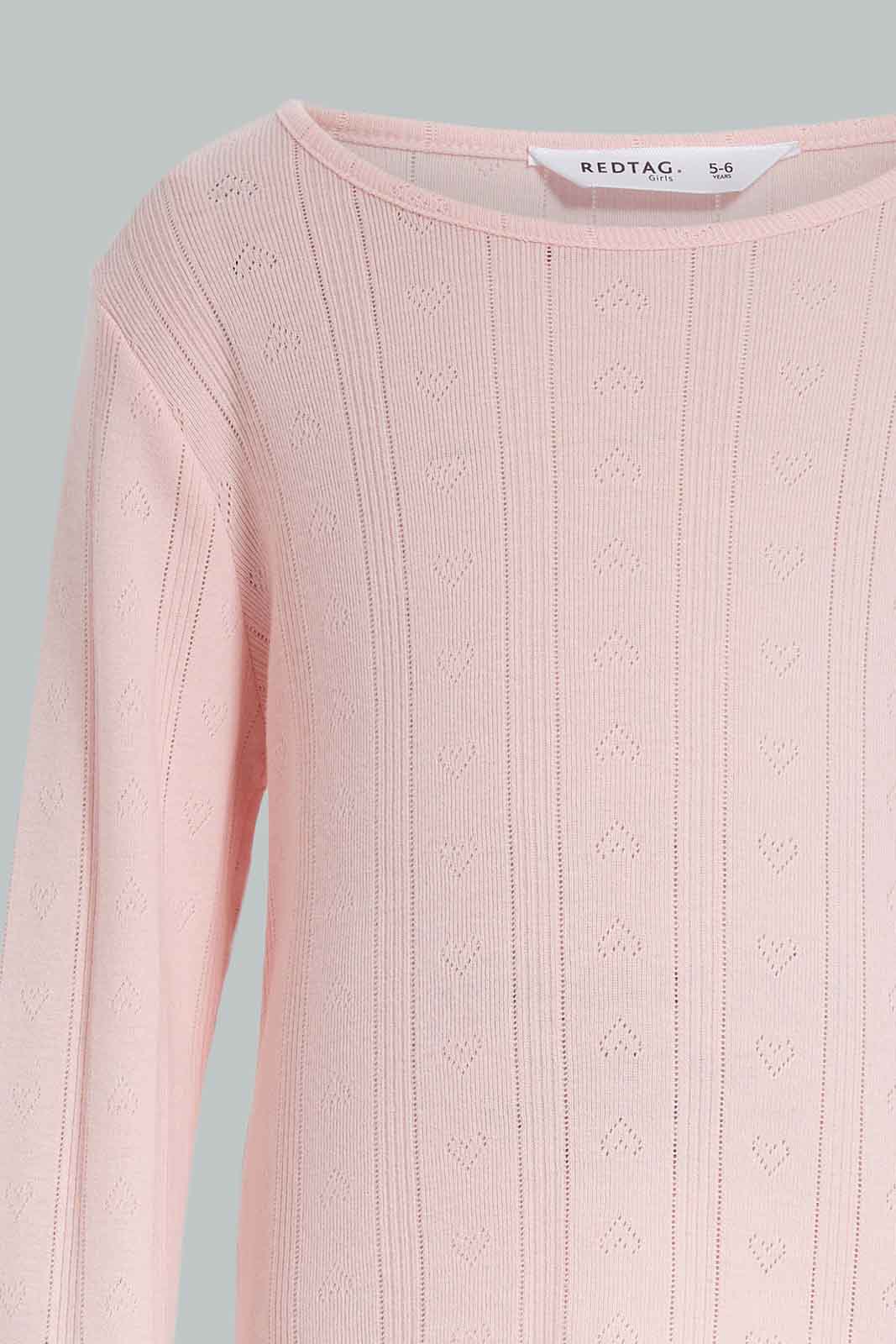 Redtag-Girls-Lt.Pink-Thermal-Set-365,-Category:Thermals,-Colour:Apricot,-Deals:New-In,-Dept:Girls,-Filter:Girls-(2-to-8-Yrs),-GIR-Thermals,-New-In-GIR-APL,-Non-Sale,-Section:Girls-(0-to-14Yrs)-Girls-2 to 8 Years