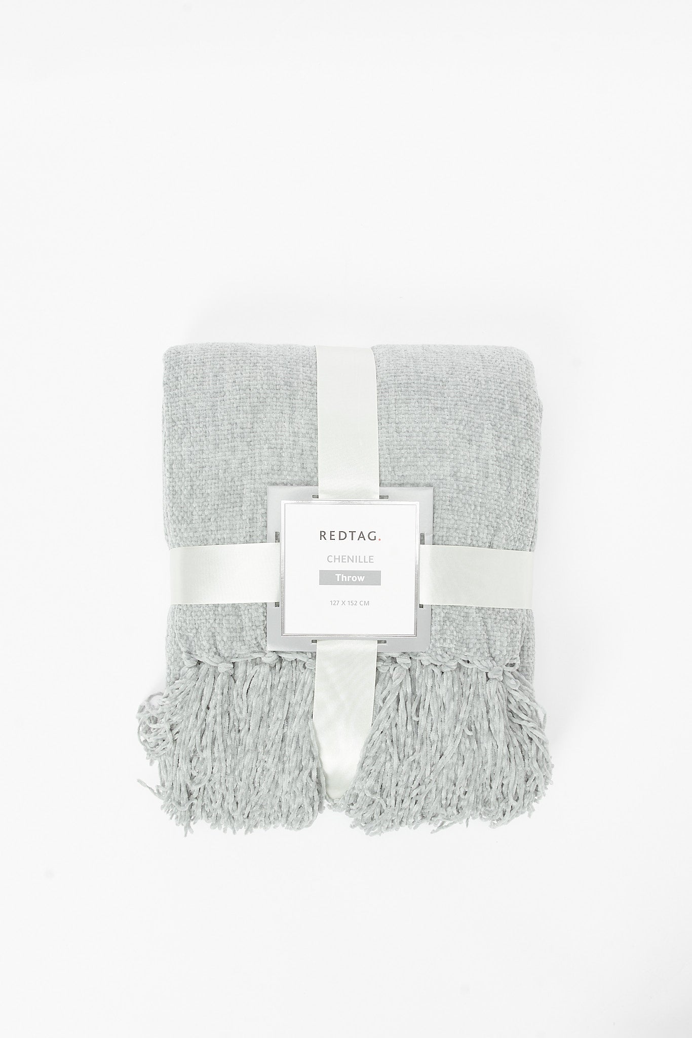 Redtag-Grey-Chenille-Throw-With-Fringe-Category:Throws,-Colour:Grey,-Deals:New-In,-Dept:Home,-Filter:Home-Bedroom,-HMW-BED-Throws,-New-In-HMW-BED,-Non-Sale,-S23A,-S23B,-Section:Homewares-Home-Bedroom-