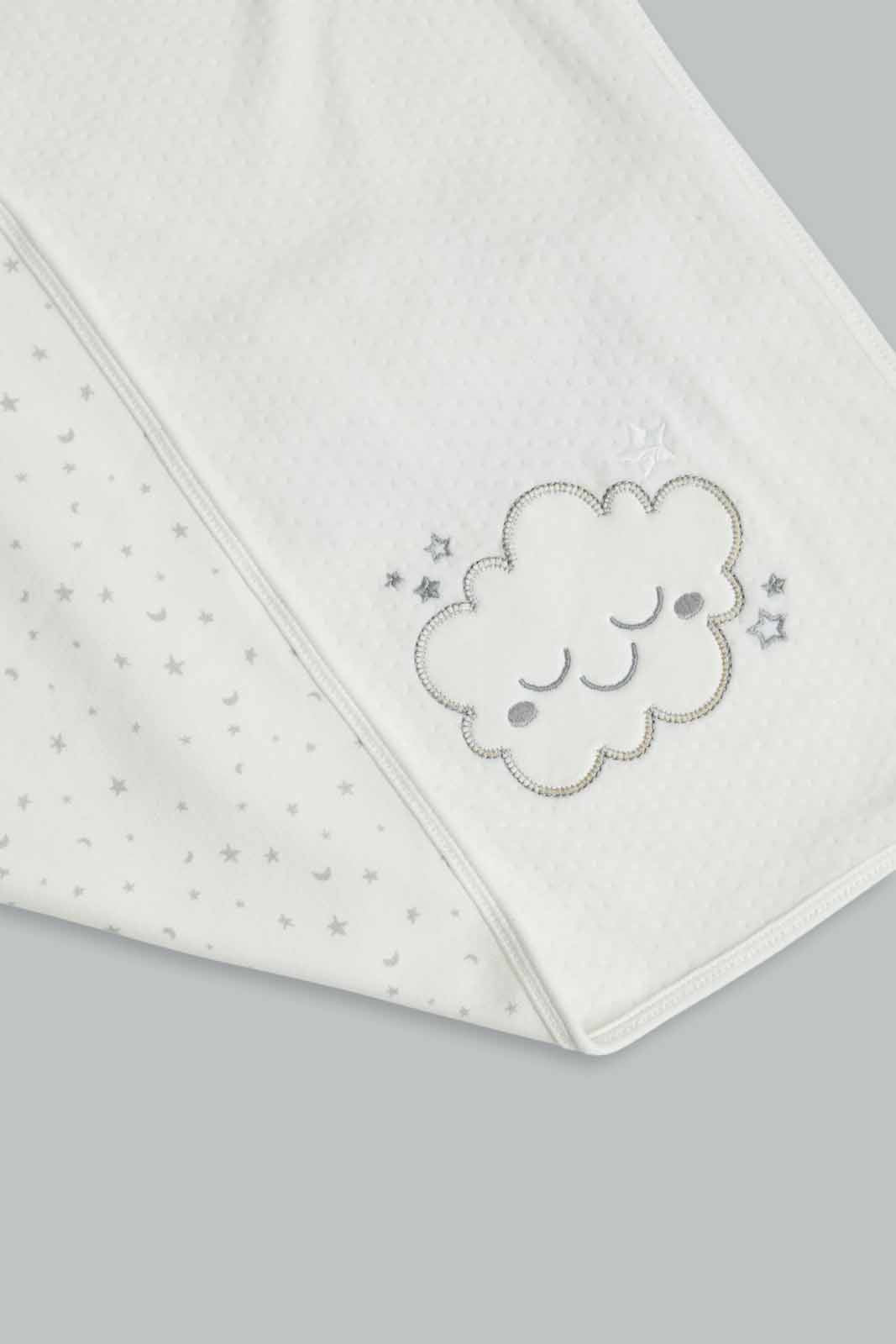 Redtag-Knit-Sweater-Blanket-Emb-White-Category:Newborn-Accessories,-Colour:Yellow,-Deals:New-In,-Dept:New-Born,-Filter:Baby-(0-to-12-Mths),-NBF-Newborn-Accessories,-New-In-NBF-APL,-Non-Sale,-Section:Boys-(0-to-14Yrs),-W22B-Baby-0 to 12 Months