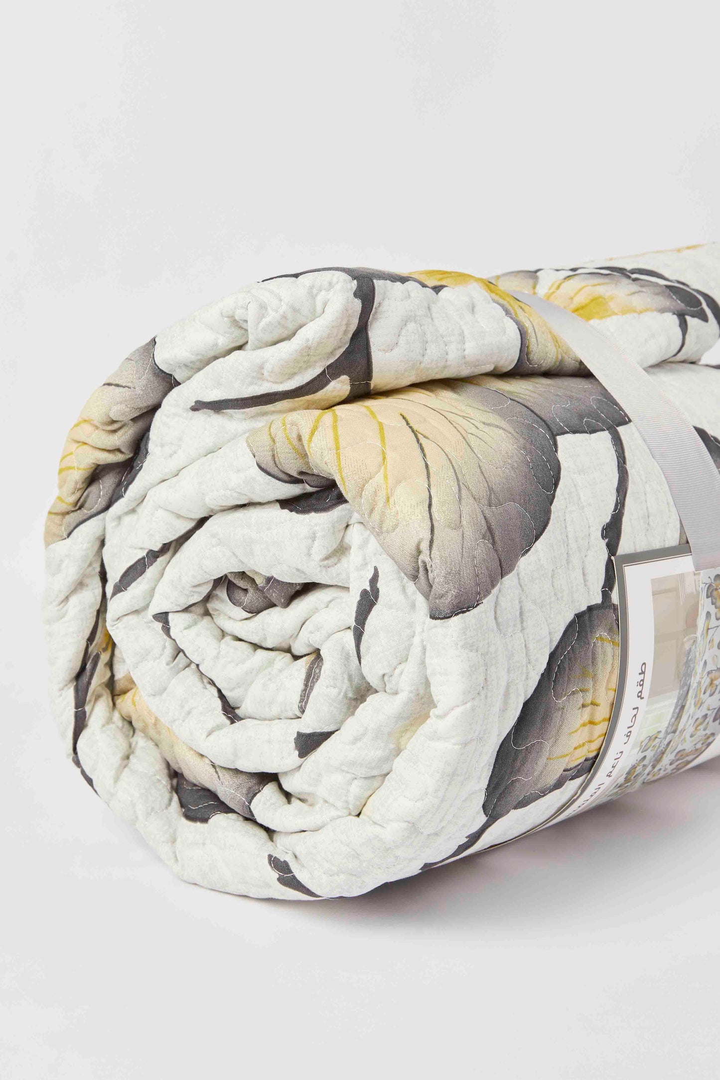 Redtag-Grey-Floral-3-Pcs-Printed-Quilt-Set-(Double-Size)-Category:Quilts,-Colour:Grey,-Deals:New-In,-Dept:Home,-Filter:Home-Bedroom,-HMW-BED-Quilts,-New-In-HMW-BED,-Non-Sale,-S23A,-Section:Homewares-Home-Bedroom-