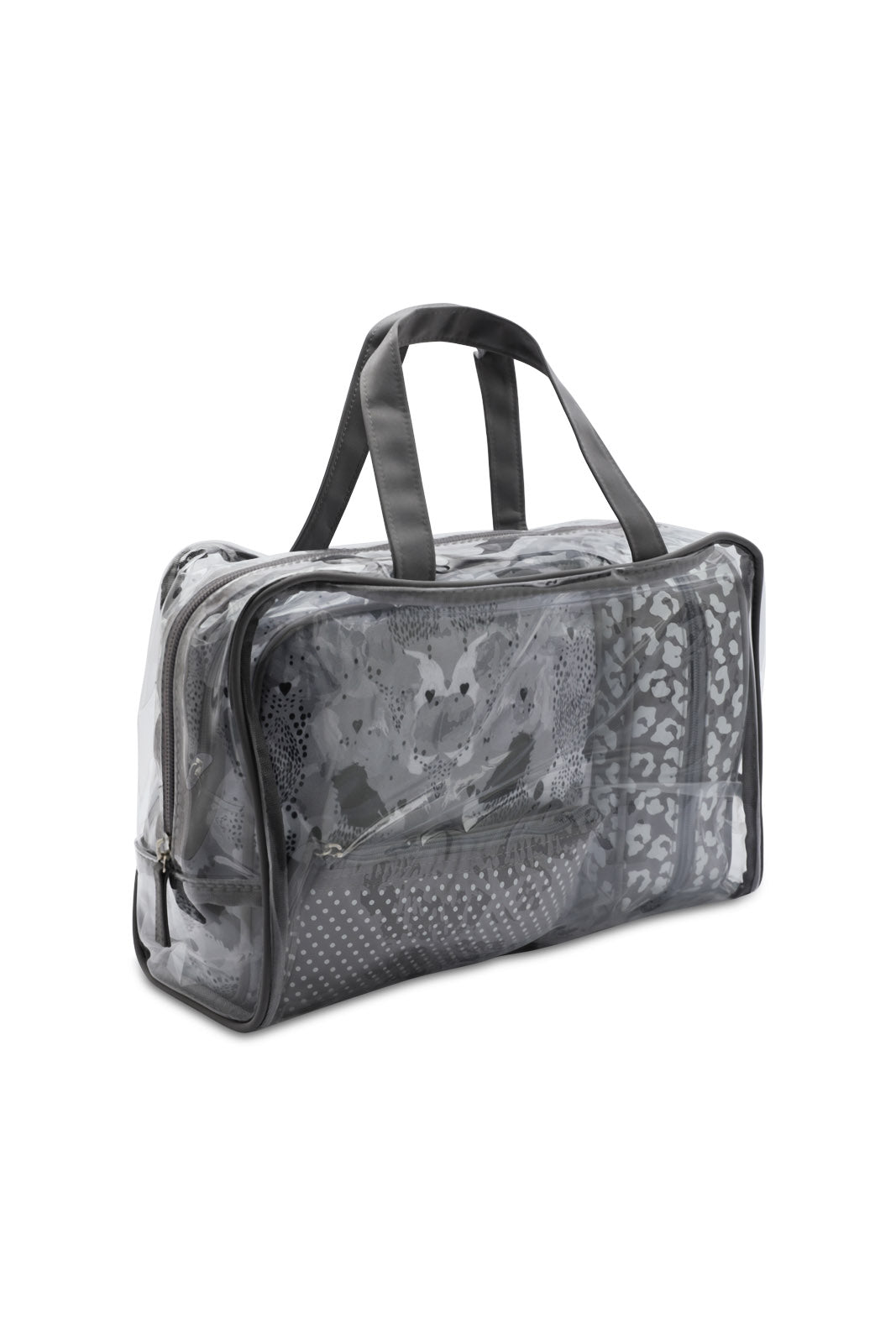 Redtag-Grey-Printed-Cosmetic-Pouches-Category:Cosmetics,-Colour:Grey,-Dept:Ladieswear,-Filter:Women's-Accessories,-New-In,-New-In-Women-ACC,-Non-Sale,-S23A,-Section:Women,-Women-Cosmetics-Women-