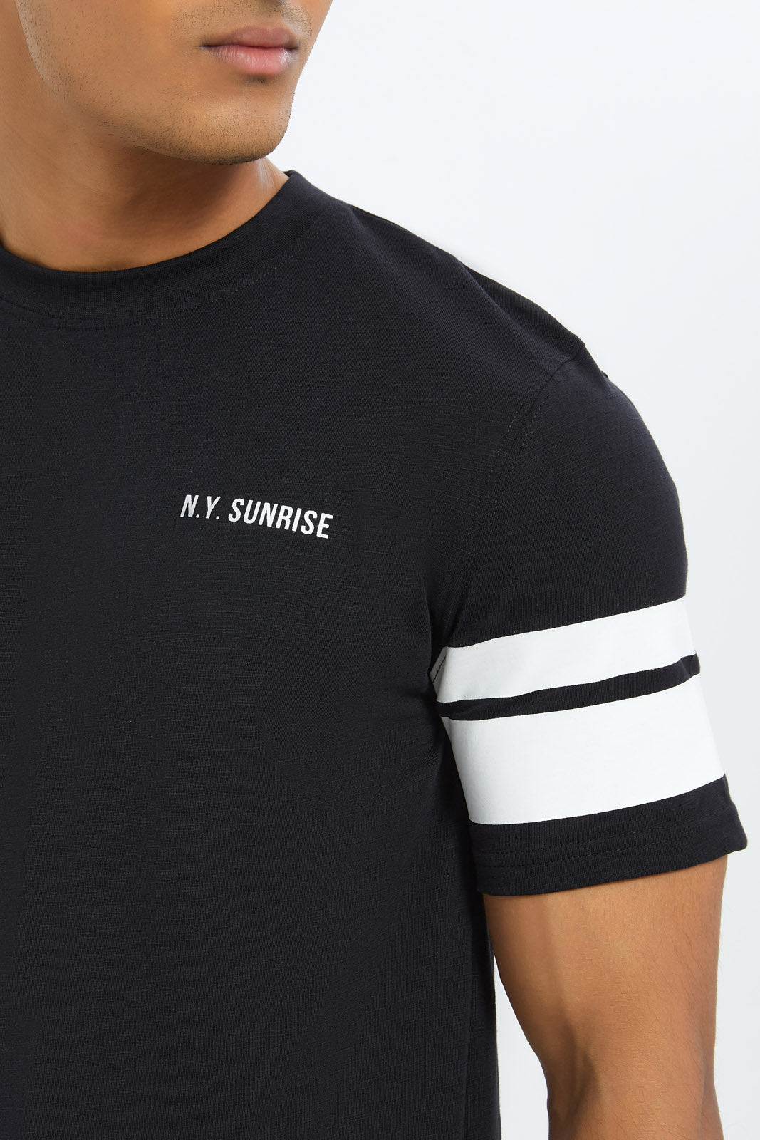 Redtag-Men-Black-Varsity-Logo-T-Shirt-Category:T-Shirts,-Colour:Black,-Deals:New-In,-Dept:Menswear,-Filter:Men's-Clothing,-H1:MWR,-H2:GEN,-H3:TSH,-H4:TSH,-Men-T-Shirts,-New-In-Men-APL,-Non-Sale,-S23C,-Season:S23C,-Section:Men-Men's-