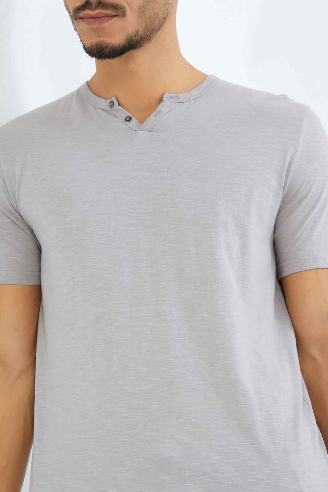 Redtag-Men-Beige-Notch-Neck-T-Shirt-Category:T-Shirts,-Colour:Beige,-Deals:New-In,-Dept:Menswear,-Filter:Men's-Clothing,-Men-T-Shirts,-New-In-Men-APL,-Non-Sale,-S23B,-Section:Men-Men's-