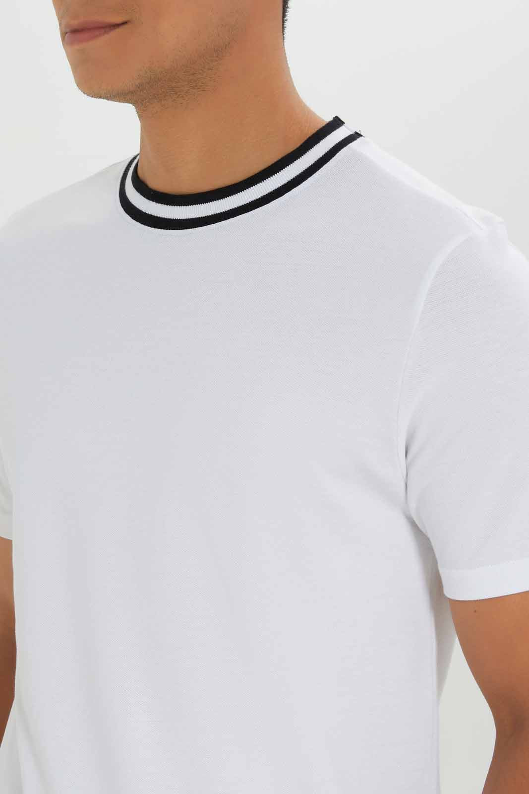 Redtag-Men-White-Varsity-Pique-T-Shirt-Category:T-Shirts,-Colour:White,-Deals:New-In,-Dept:Menswear,-Filter:Men's-Clothing,-Men-T-Shirts,-New-In-Men-APL,-Non-Sale,-S23A,-Section:Men-Men's-