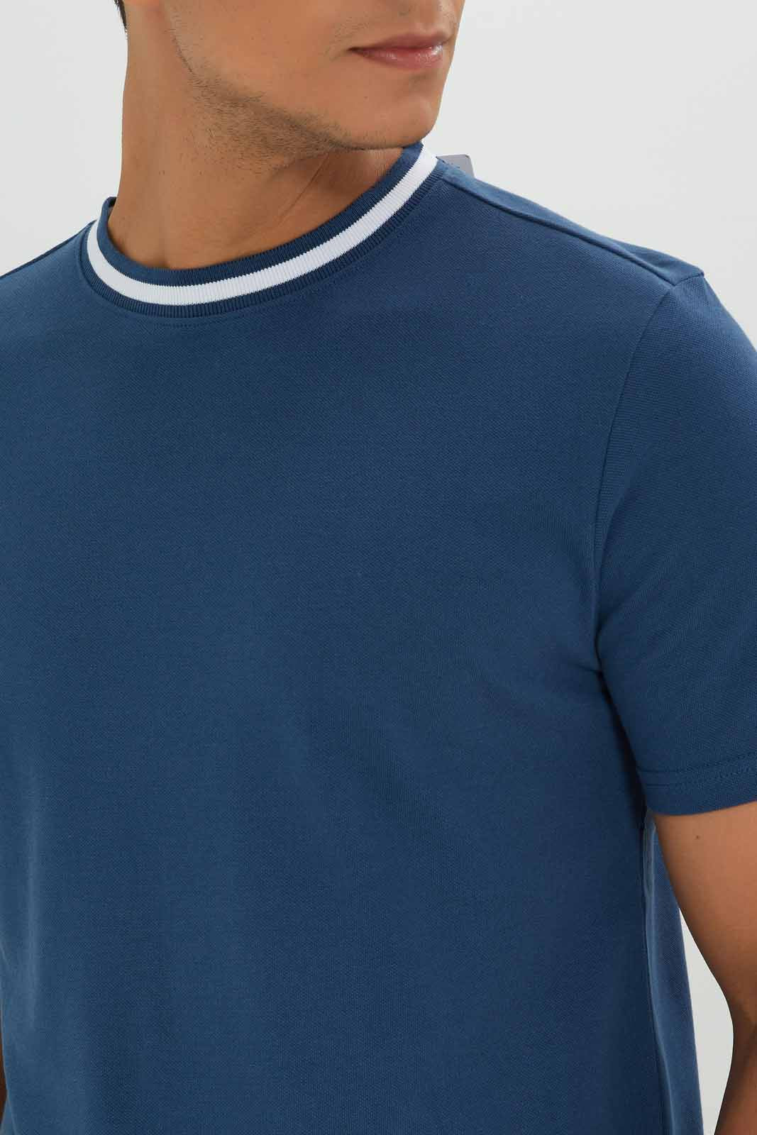 Redtag-Men-Blue-Varsity-Pique-T-Shirt-Category:T-Shirts,-Colour:Blue,-Deals:New-In,-Dept:Menswear,-Filter:Men's-Clothing,-Men-T-Shirts,-New-In-Men-APL,-Non-Sale,-S23A,-Section:Men-Men's-