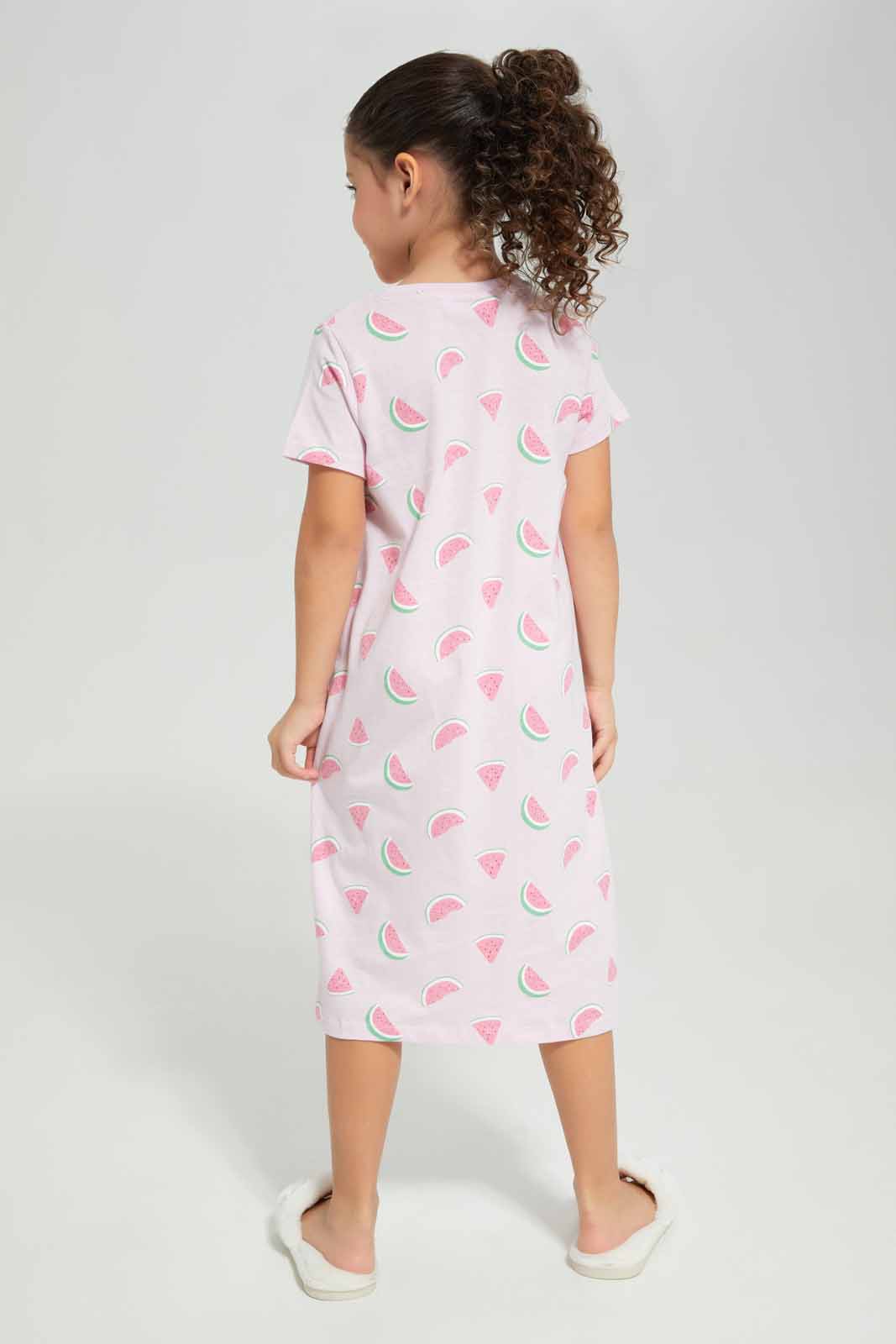 Redtag-Girls-Night-Shirt-–-Watermelon-Category:Nightshirts,-Colour:Apricot,-Deals:New-In,-Filter:Girls-(2-to-8-Yrs),-GIR-Nightshirts,-New-In-GIR-APL,-Non-Sale,-Section:Girls-(0-to-14Yrs),-W22B-Girls-2 to 8 Years