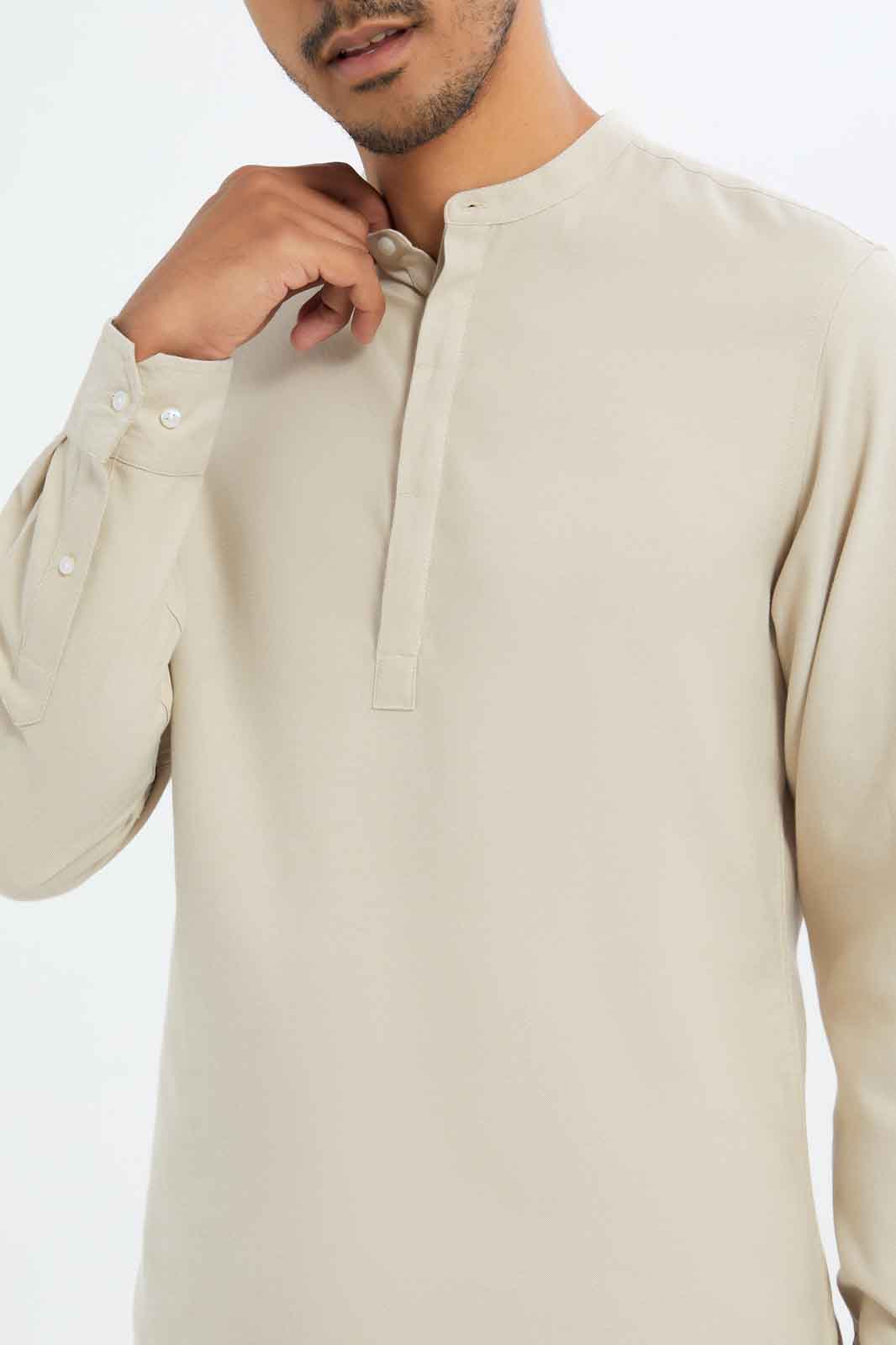 Redtag-Men-Beige-Oxford-Kurta-Shirt-Category:Shirts,-Colour:Beige,-Deals:New-In,-Dept:Menswear,-Filter:Men's-Clothing,-Men-Shirts,-New-In-Men-APL,-Non-Sale,-S23C,-Section:Men,-TBL-Men's-