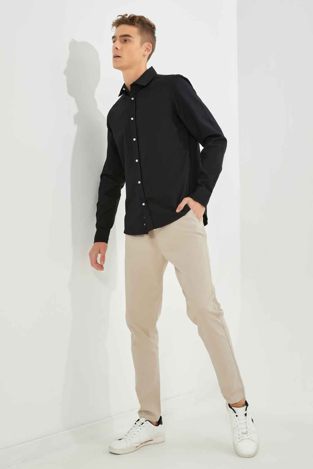 Redtag-Men-Black-L/S-Oxford-Shirt-Category:Shirts,-Colour:Black,-Deals:New-In,-Dept:Menswear,-Filter:Men's-Clothing,-Men-Shirts,-New-In-Men-APL,-Non-Sale,-S23A,-Section:Men,-TBL-Men's-