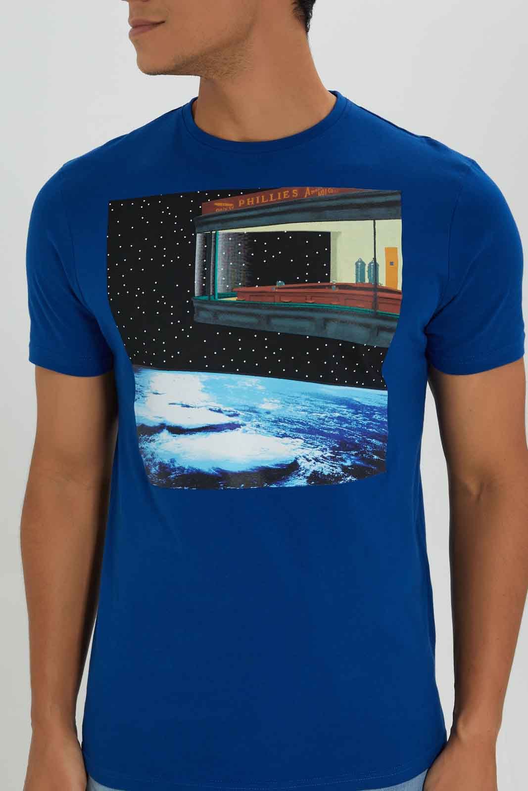 Redtag-Men-Blue-Graphic-T-Shirt-Category:T-Shirts,-Colour:Blue,-Deals:New-In,-Dept:Menswear,-Filter:Men's-Clothing,-Men-T-Shirts,-New-In-Men-APL,-Non-Sale,-S23A,-Section:Men,-TBL-Men's-