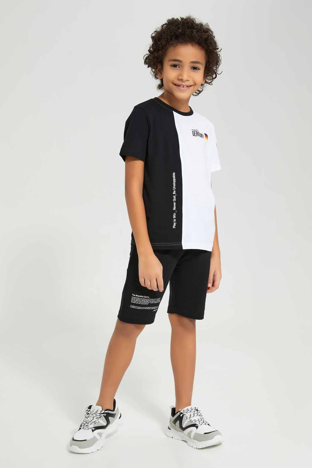 Boys Black And White Germany Set (2 Piece)