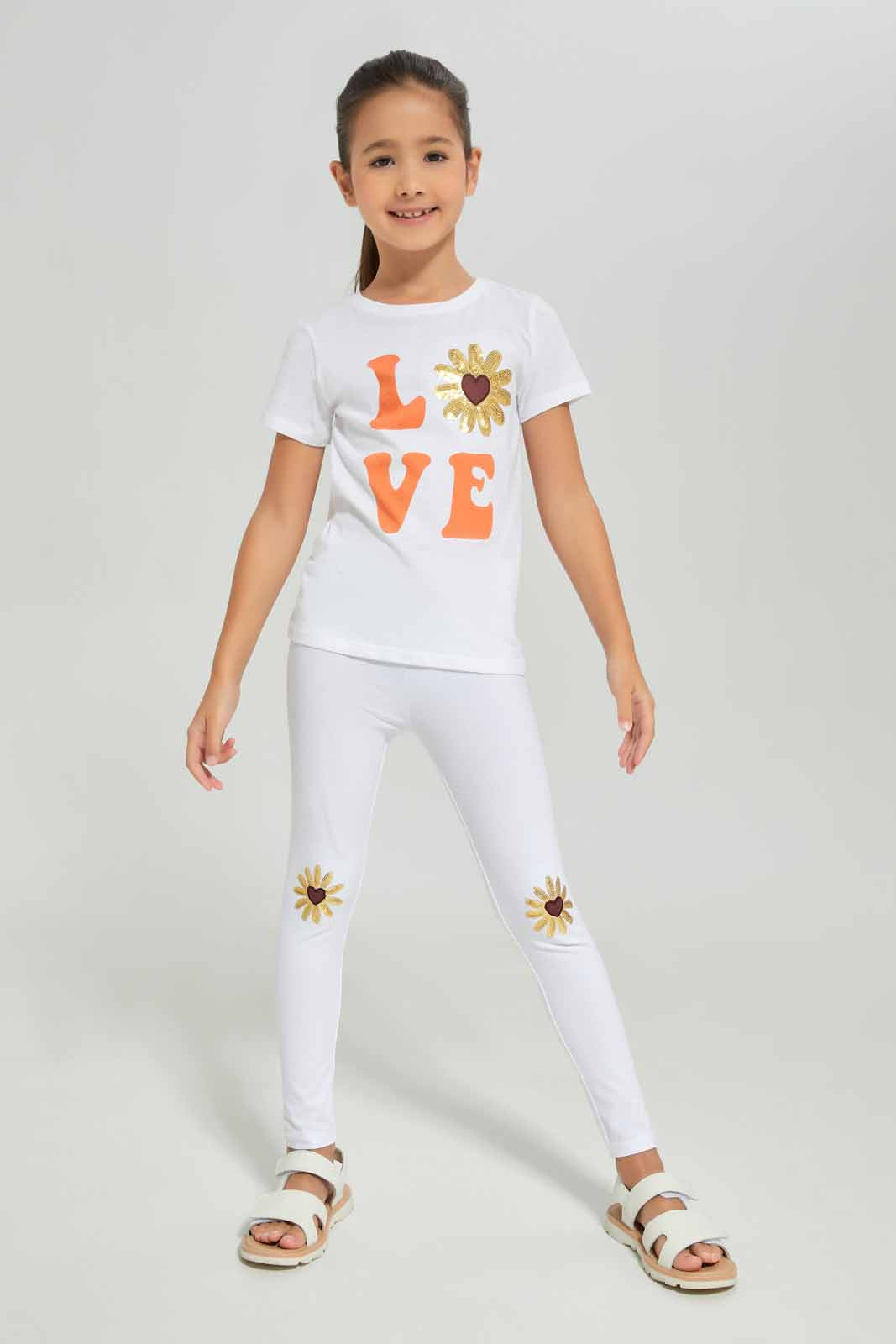 Redtag-Girls-Legging---Knee-Placement-Strawberry-White-Category:Leggings,-Colour:White,-Deals:New-In,-Dept:Girls,-Filter:Girls-(2-to-8-Yrs),-GIR-Leggings,-New-In-GIR-APL,-Non-Sale,-Section:Girls-(0-to-14Yrs),-TBL,-W22A-Girls-2 to 8 Years