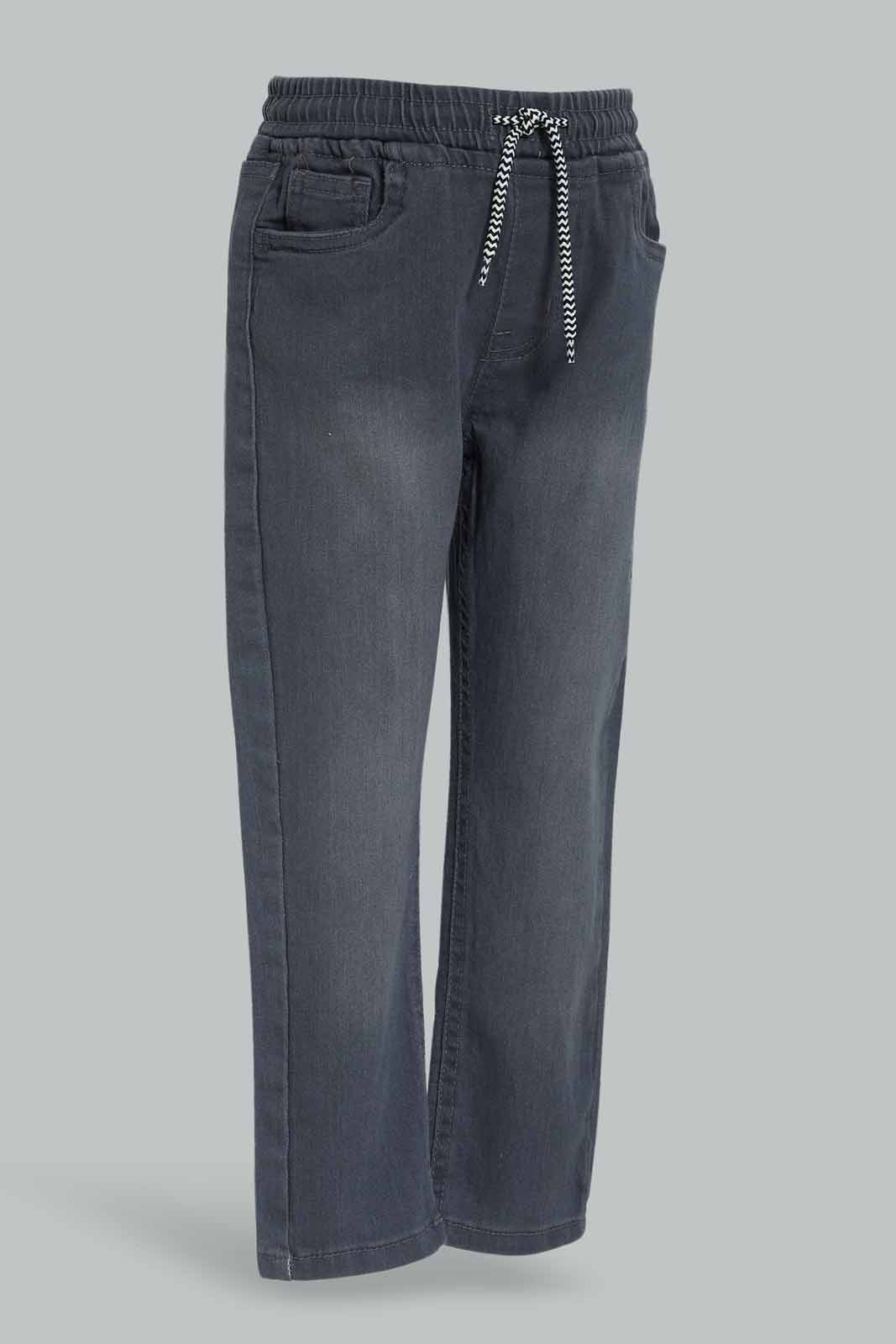 Redtag-Boys-Dark-Grey-Elasticated-Waist-Jean-365,-BOY-Jeans,-Category:Jeans,-Colour:Charcoal,-Deals:New-In,-Dept:Boys,-Filter:Boys-(2-to-8-Yrs),-New-In-BOY-APL,-Non-Sale,-Section:Boys-(0-to-14Yrs),-TBL-Boys-2 to 8 Years