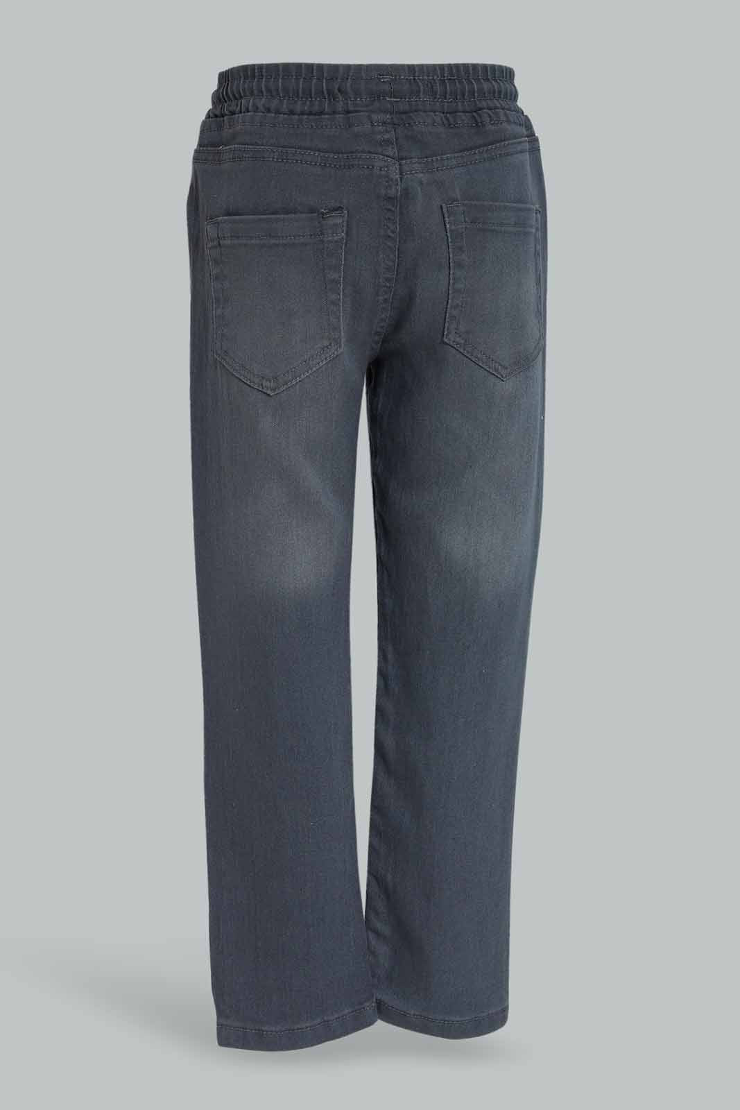 Redtag-Boys-Dark-Grey-Elasticated-Waist-Jean-365,-BOY-Jeans,-Category:Jeans,-Colour:Charcoal,-Deals:New-In,-Dept:Boys,-Filter:Boys-(2-to-8-Yrs),-New-In-BOY-APL,-Non-Sale,-Section:Boys-(0-to-14Yrs),-TBL-Boys-2 to 8 Years