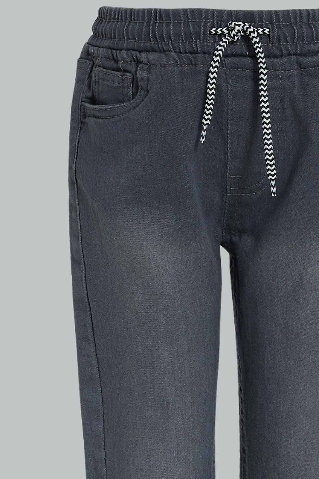 Redtag-Boys-Dark-Grey-Elasticated-Waist-Jean-365,-BOY-Jeans,-Category:Jeans,-Colour:Charcoal,-Deals:New-In,-Dept:Boys,-Filter:Boys-(2-to-8-Yrs),-New-In-BOY-APL,-Non-Sale,-Section:Boys-(0-to-14Yrs),-TBL-Boys-2 to 8 Years