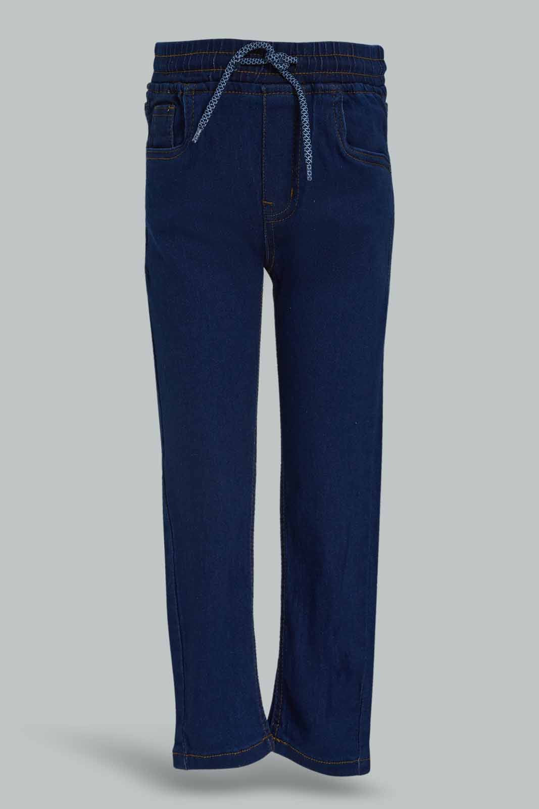 Redtag-Boys-Dark-Wash-Elasticated-Waist-Jean-365,-BOY-Jeans,-Category:Jeans,-Colour:Dark-Wash,-Deals:New-In,-Dept:Boys,-Filter:Boys-(2-to-8-Yrs),-New-In-BOY-APL,-Non-Sale,-Section:Boys-(0-to-14Yrs),-TBL-Boys-2 to 8 Years