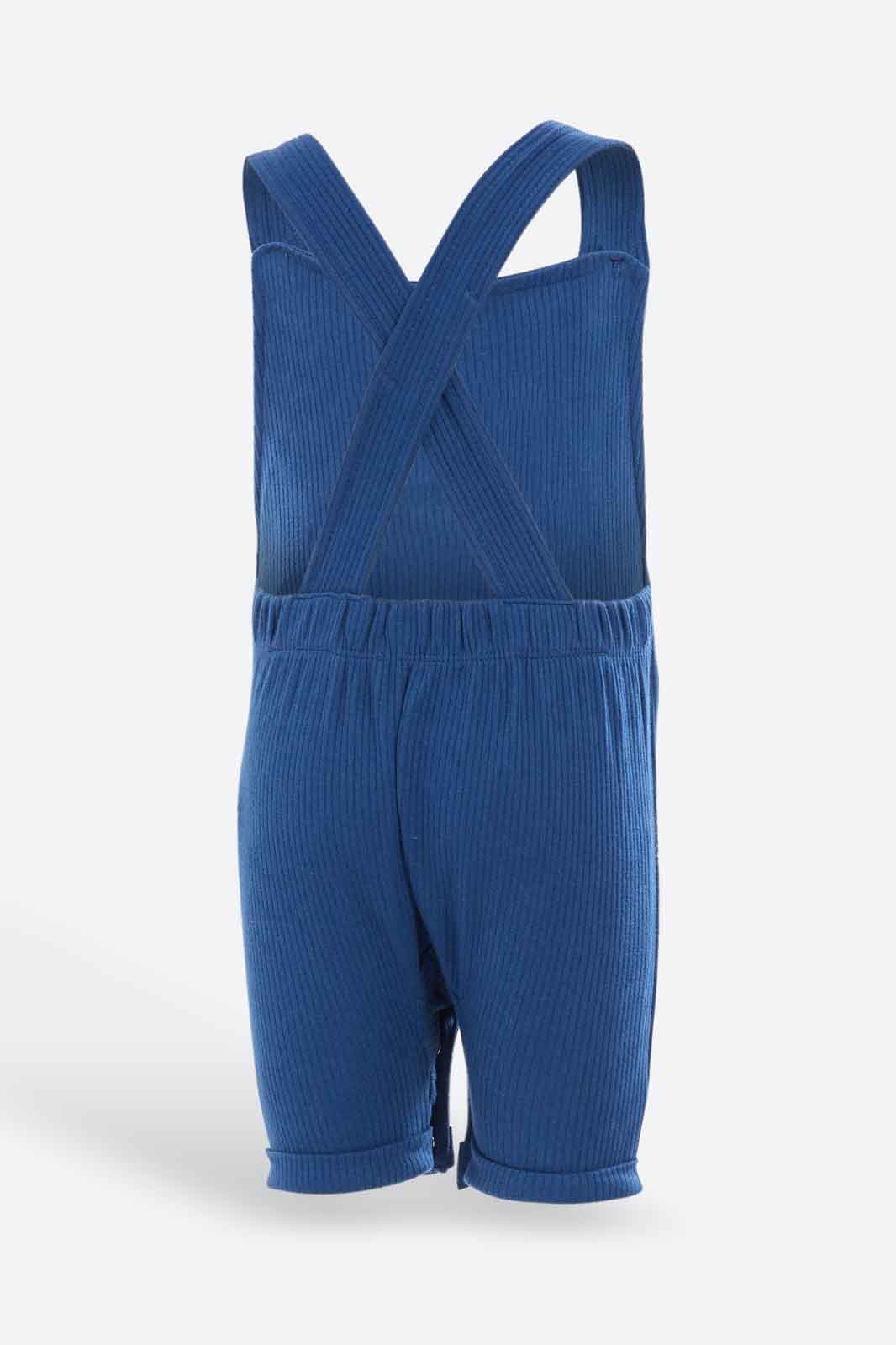 Redtag-Boys-Navy-Ls-Tshirt-+-Quilted-Dungaree-Set-Category:Rompers,-Colour:Assorted,-Deals:2-FOR-79,-Deals:Sale,-Dept:New-Born,-Filter:Baby-(0-to-12-Mths),-NBB-Rompers,-Sale-NBB-APL,-Section:Boys-(0-to-14Yrs),-W22B-Baby-0 to 12 Months