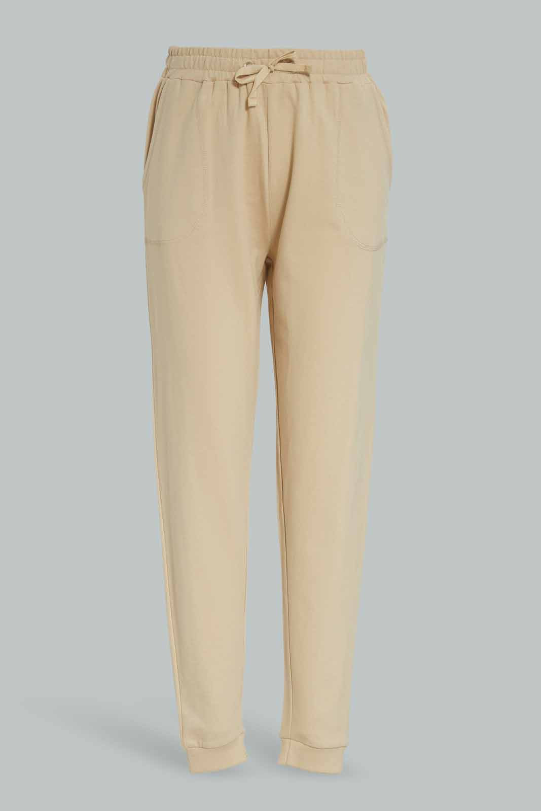 Redtag-Girls-Beige-Basic-Track-Pants-Category:Joggers,-Colour:Beige,-Deals:New-In,-Dept:Girls,-Filter:Senior-Girls-(8-to-14-Yrs),-GSR-Joggers,-New-In-GSR-APL,-Non-Sale,-S23A,-Section:Girls-(0-to-14Yrs),-TBL-Senior-Girls-9 to 14 Years