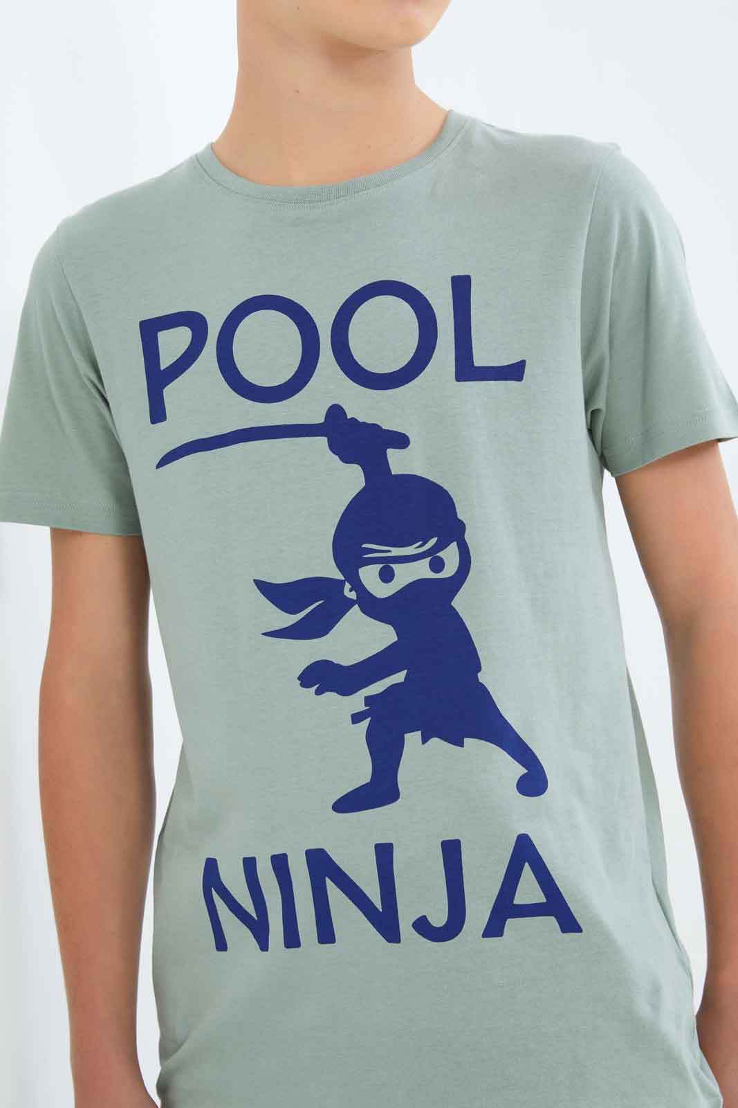 Redtag-Boys-Mint-Pool-Ninja-Graphic-Tee-BSR-T-Shirts,-Category:T-Shirts,-Colour:Mint,-Deals:New-In,-Dept:Boys,-Filter:Senior-Boys-(8-to-14-Yrs),-New-In-BSR-APL,-Non-Sale,-S23A,-Section:Boys-(0-to-14Yrs),-TBL-Senior-Boys-9 to 14 Years