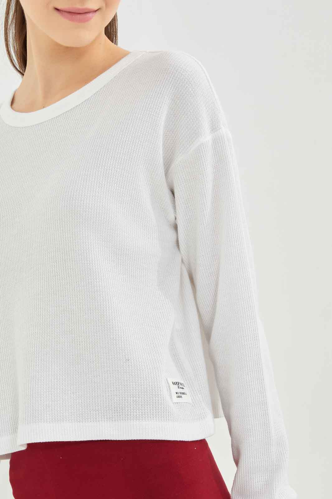Redtag-Girls-White-Waffle-Sweatshirts-2FOR69,-Category:Sweatshirts,-Colour:White,-Deals:2-FOR-69,-Deals:New-In,-Dept:Girls,-Filter:Senior-Girls-(8-to-14-Yrs),-GSR-Sweatshirts,-New-In-GSR-APL,-Non-Sale,-S23A,-Section:Girls-(0-to-14Yrs),-TBL-Senior-Girls-9 to 14 Years