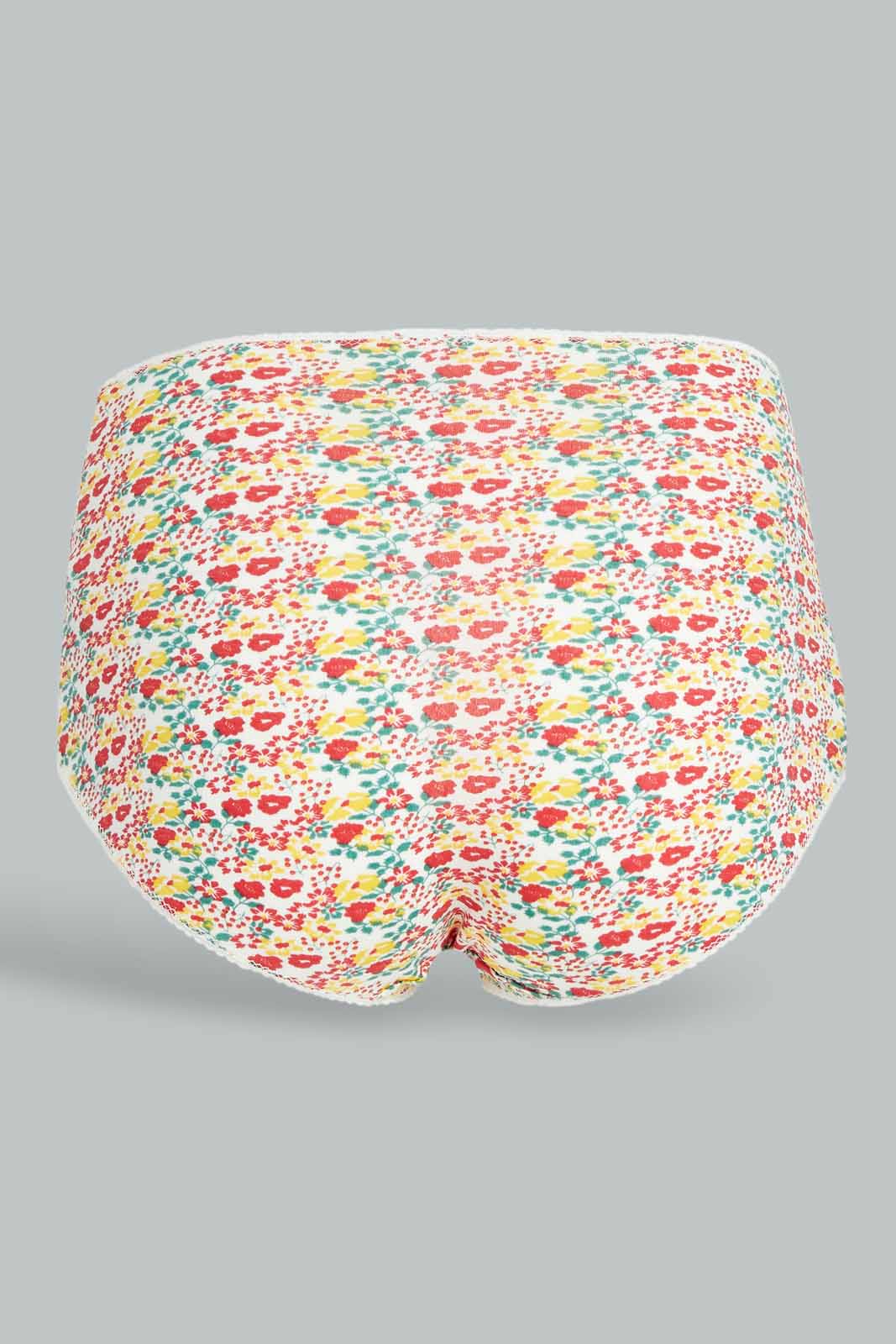 Redtag-Women-Assorted-Print/-Plain-Full-Mama-Briefs(5-Pack)-365,-Category:Briefs,-Colour:Assorted,-Deals:New-In,-Dept:Ladieswear,-Filter:Women's-Clothing,-New-In-Women-APL,-Non-Sale,-Section:Women,-Women-Briefs--