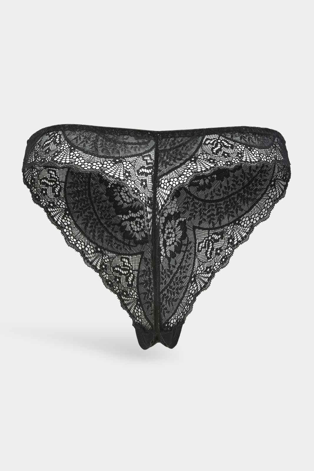 Redtag-Women-Core-Lace-Thong-Black-Category:Briefs,-Colour:Black,-Deals:New-In,-Dept:Ladieswear,-Filter:Women's-Clothing,-New-In-Women-APL,-Non-Sale,-S23A,-Section:Women,-Women-Briefs--