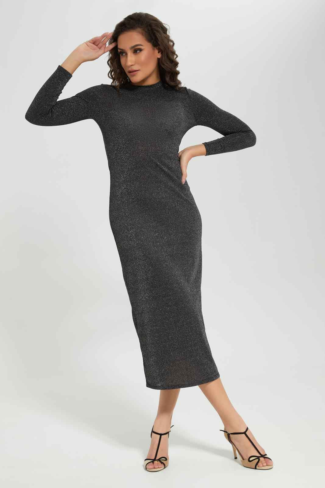 Redtag-Women-Maxi-Lurex-Dress-Category:Dresses,-Colour:Black,-Deals:New-In,-FF,-Filter:Women's-Clothing,-New-In-Women-APL,-Non-Sale,-S23A,-Section:Women,-Women-Dresses-Women's-