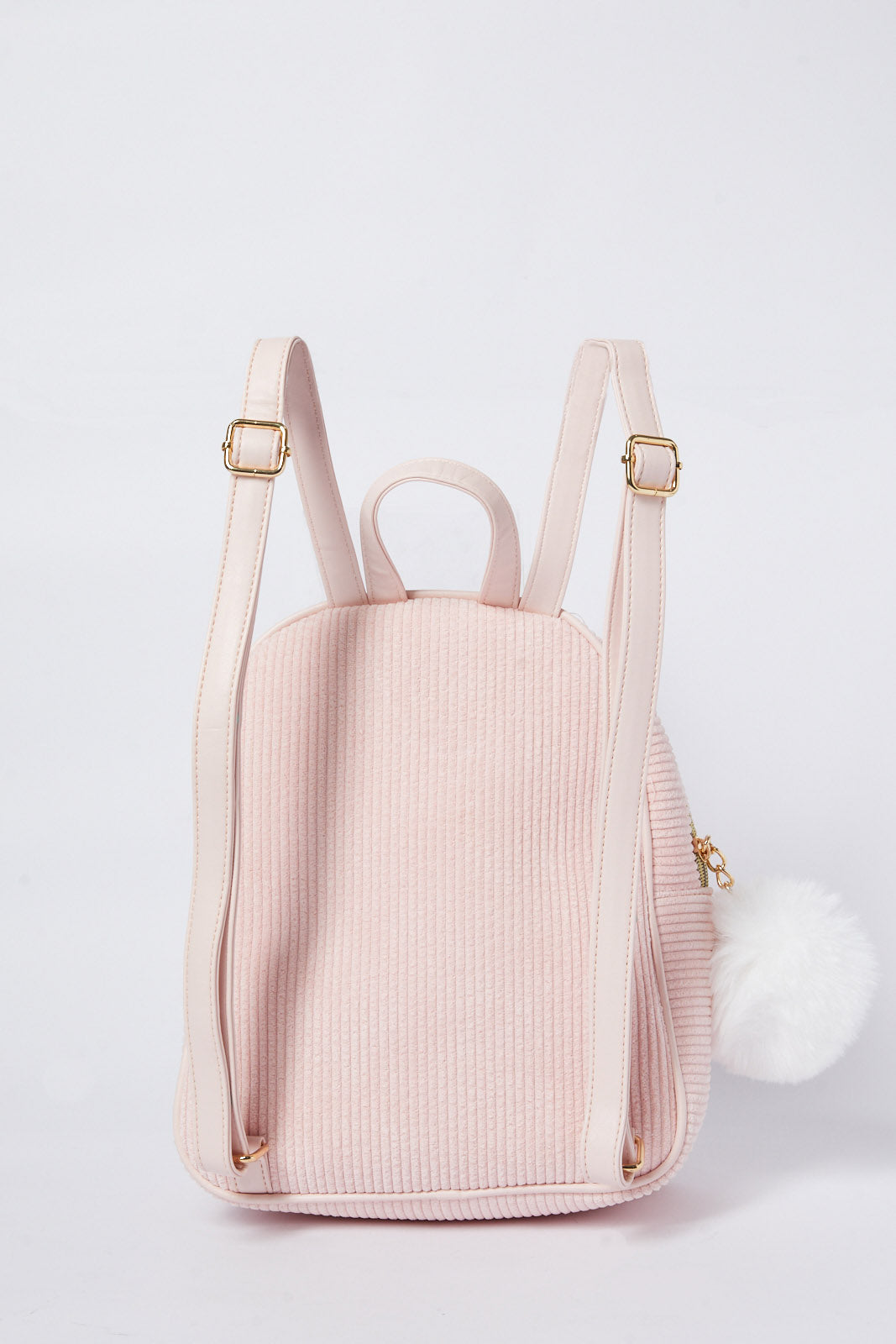 Girls Pink Corduroy Backpack