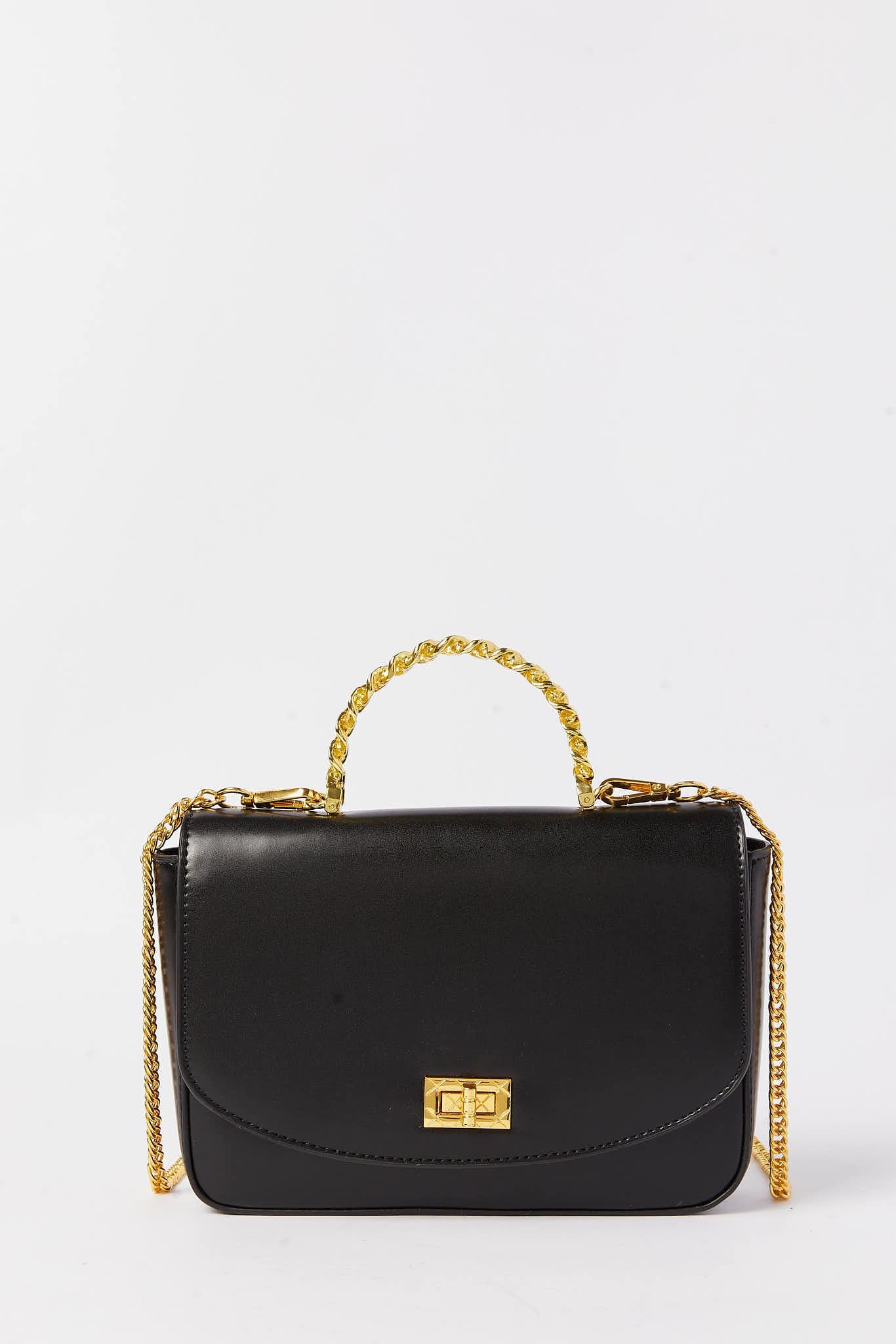 Redtag-Black-With-Gold-Embellished-Buckle-Clutch-Bag-Category:Bags,-Colour:Black,-Dept:Ladieswear,-Filter:Women's-Accessories,-New-In,-New-In-Women-ACC,-Non-Sale,-S23A,-Section:Women,-Women-Bags-Women-