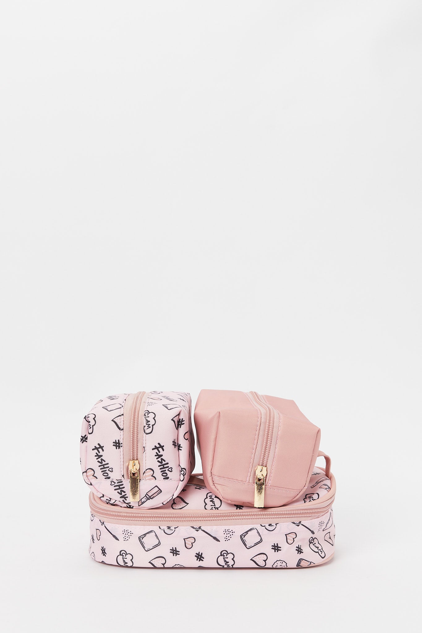 Redtag-Pink-And-White-Stripe-Cosmetic-Pouches-Category:Cosmetics,-Colour:Pink,-Deals:New-In,-Dept:Ladieswear,-Filter:Women's-Accessories,-H1:ACC,-H2:LAD,-H3:LAB,-H4:SHP,-New-In,-New-In-Women-ACC,-Non-Sale,-S23B,-Season:S23B,-Section:Women,-Style:COSMETIC-BAG,-Women-Cosmetics-Women-
