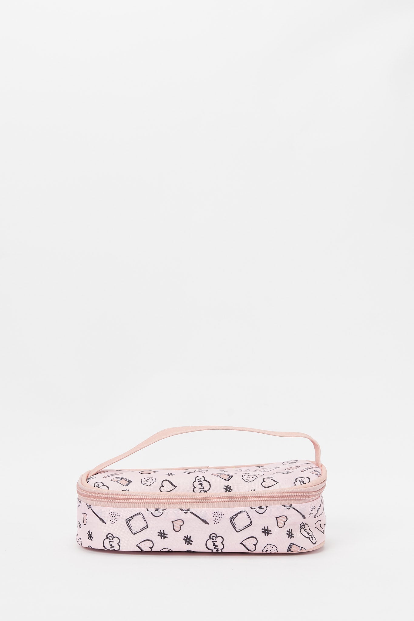 Redtag-Pink-And-White-Stripe-Cosmetic-Pouches-Category:Cosmetics,-Colour:Pink,-Deals:New-In,-Dept:Ladieswear,-Filter:Women's-Accessories,-H1:ACC,-H2:LAD,-H3:LAB,-H4:SHP,-New-In,-New-In-Women-ACC,-Non-Sale,-S23B,-Season:S23B,-Section:Women,-Style:COSMETIC-BAG,-Women-Cosmetics-Women-