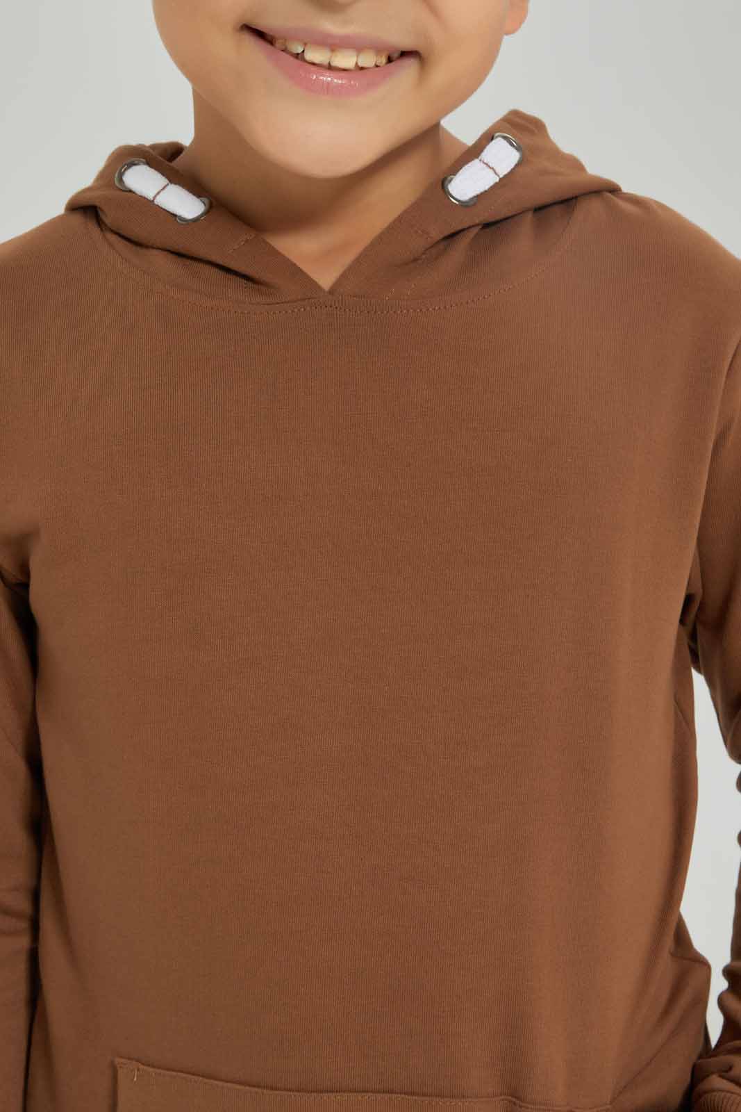 Redtag-Boys-Brown-Hooded-Sweatshirt-BOY-Sweatshirts,-Category:Sweatshirts,-Colour:Brown,-Deals:New-In,-Dept:Boys,-Filter:Boys-(2-to-8-Yrs),-New-In-BOY-APL,-Non-Sale,-S23A,-Section:Boys-(0-to-14Yrs),-TBL-Boys-2 to 8 Years