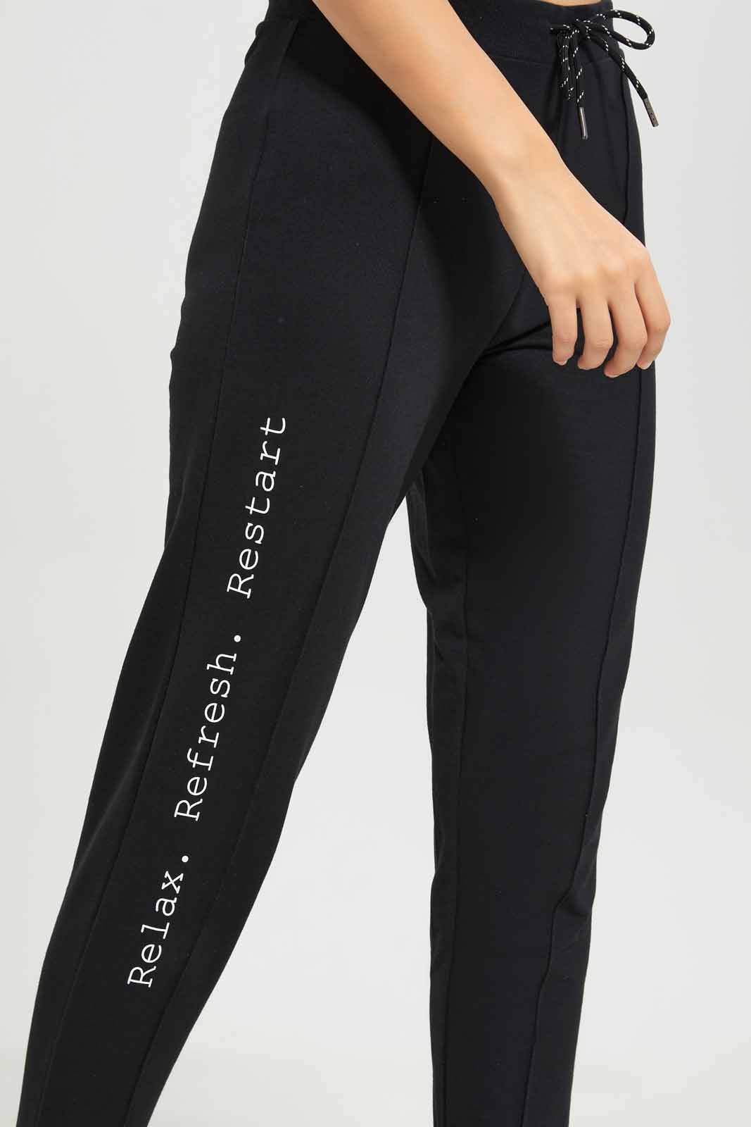 Redtag-Women-Black-Basic-Jogger-With-Side-Tape-Category:Joggers,-Colour:Black,-Deals:New-In,-Dept:Ladieswear,-Filter:Women's-Clothing,-New-In-Women-APL,-Non-Sale,-S23A,-Section:Women,-TBL,-Women-Joggers-Women's-