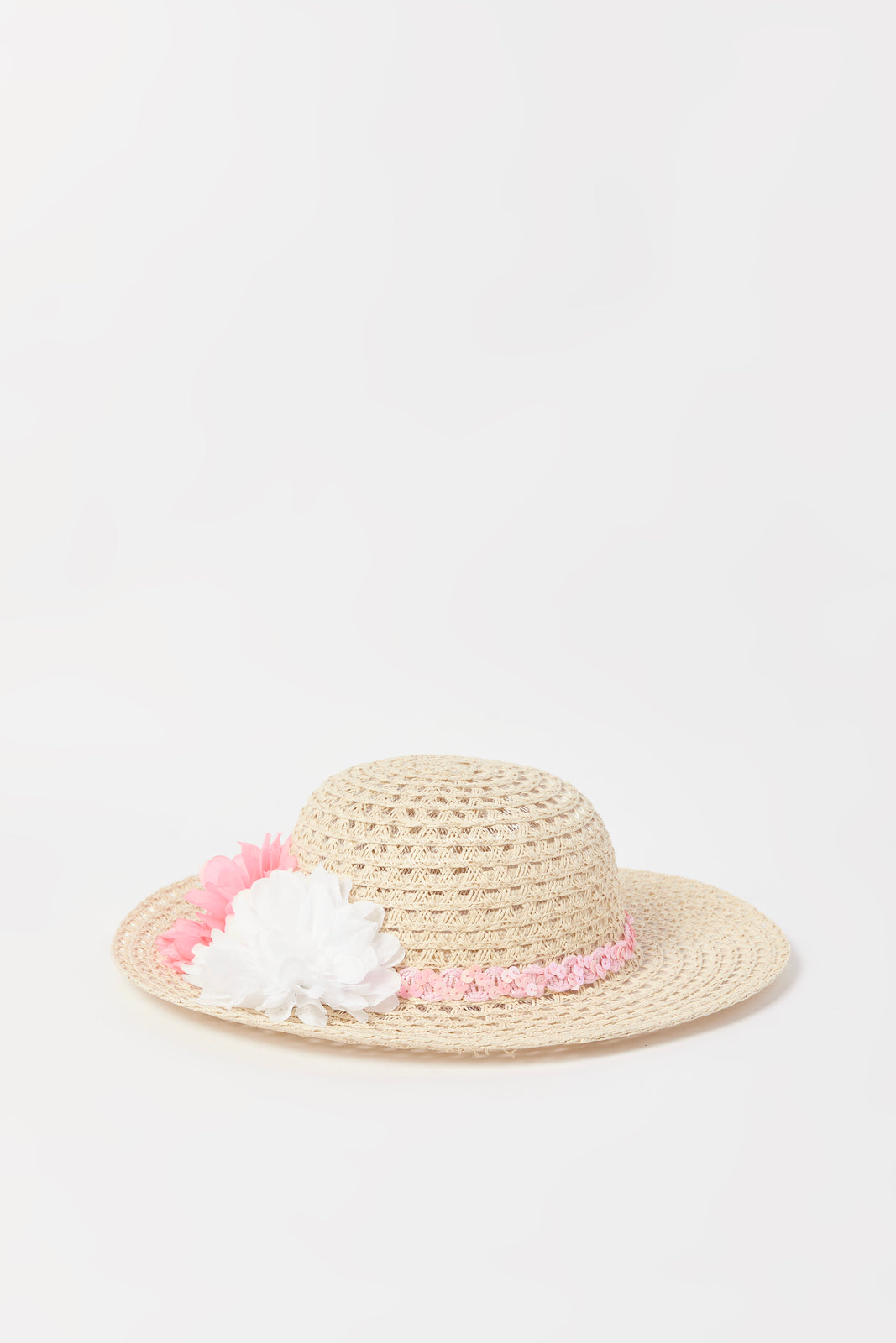Redtag-Sequin-Band-Floral-Embellished-Hat-Category:Caps-&-Hats,-Colour:Assorted,-Deals:2-FOR-69,-Dept:Girls,-Filter:Girls-Accessories,-GIR-Caps-&-Hats,-New-In,-New-In-GIR-ACC,-Non-Sale,-S23A,-Section:Girls-(0-to-14Yrs)-Girls-