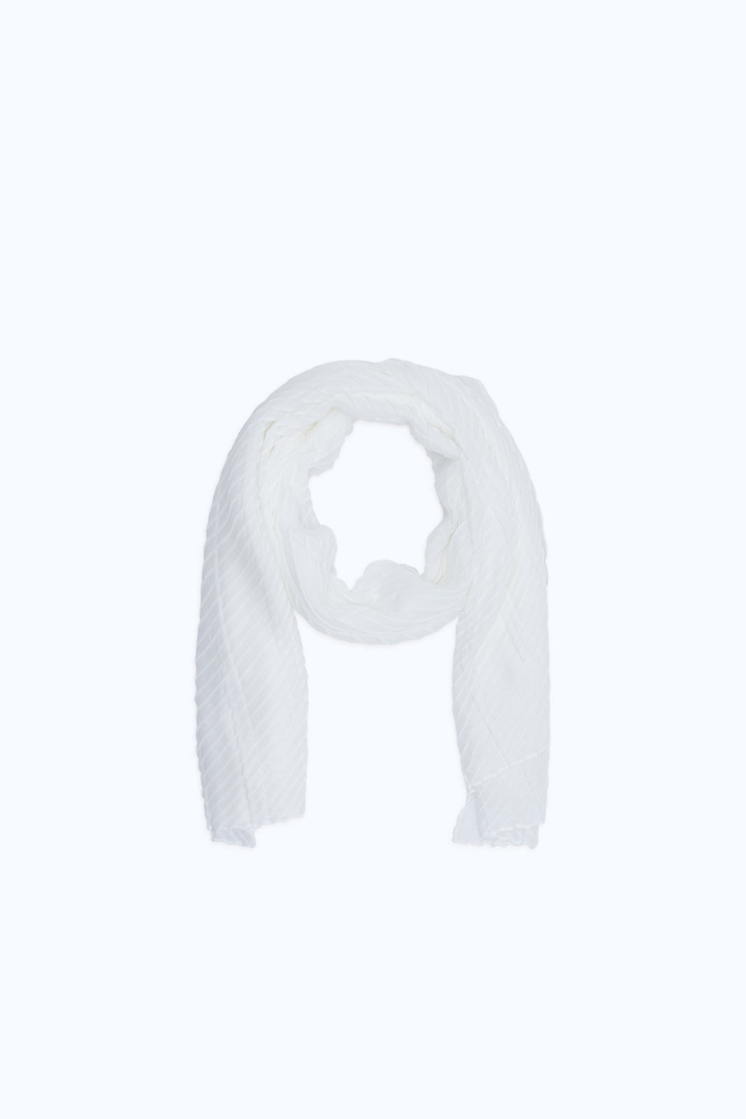 Redtag-White-Crinkled-Solid-Scarf-Category:Scarves,-Colour:White,-Deals:New-In,-Dept:Ladieswear,-Filter:Women's-Accessories,-H1:ACC,-H2:LAD,-H3:LAA,-H4:SCA,-New-In,-New-In-Women-ACC,-Non-Sale,-S23B,-Season:S23B,-Section:Women,-Style:FASHION,-Women-Scarves-Women-